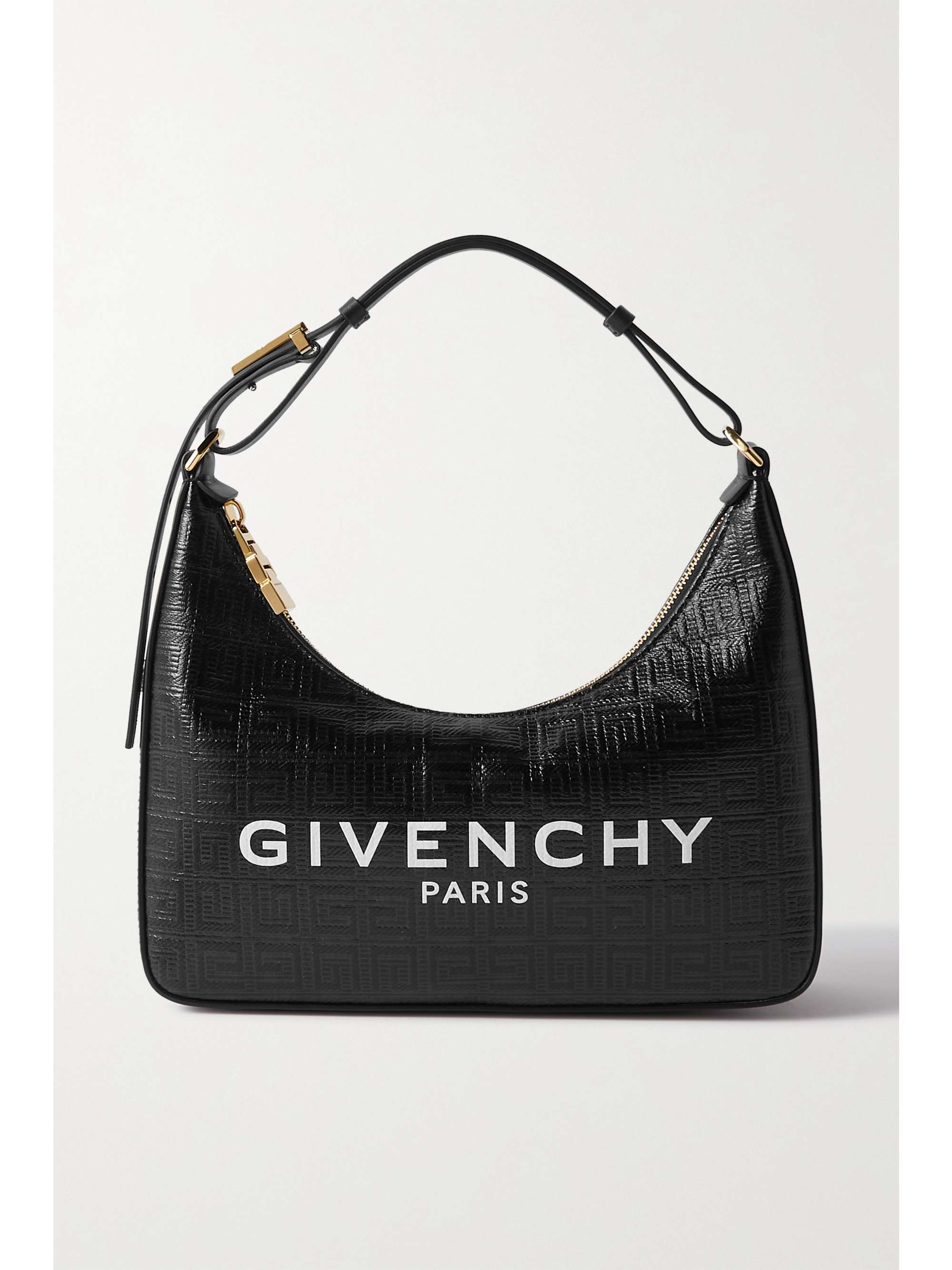 Moon Cut Out small chain-embellished printed leather-trimmed coated-canvas  shoulder bag