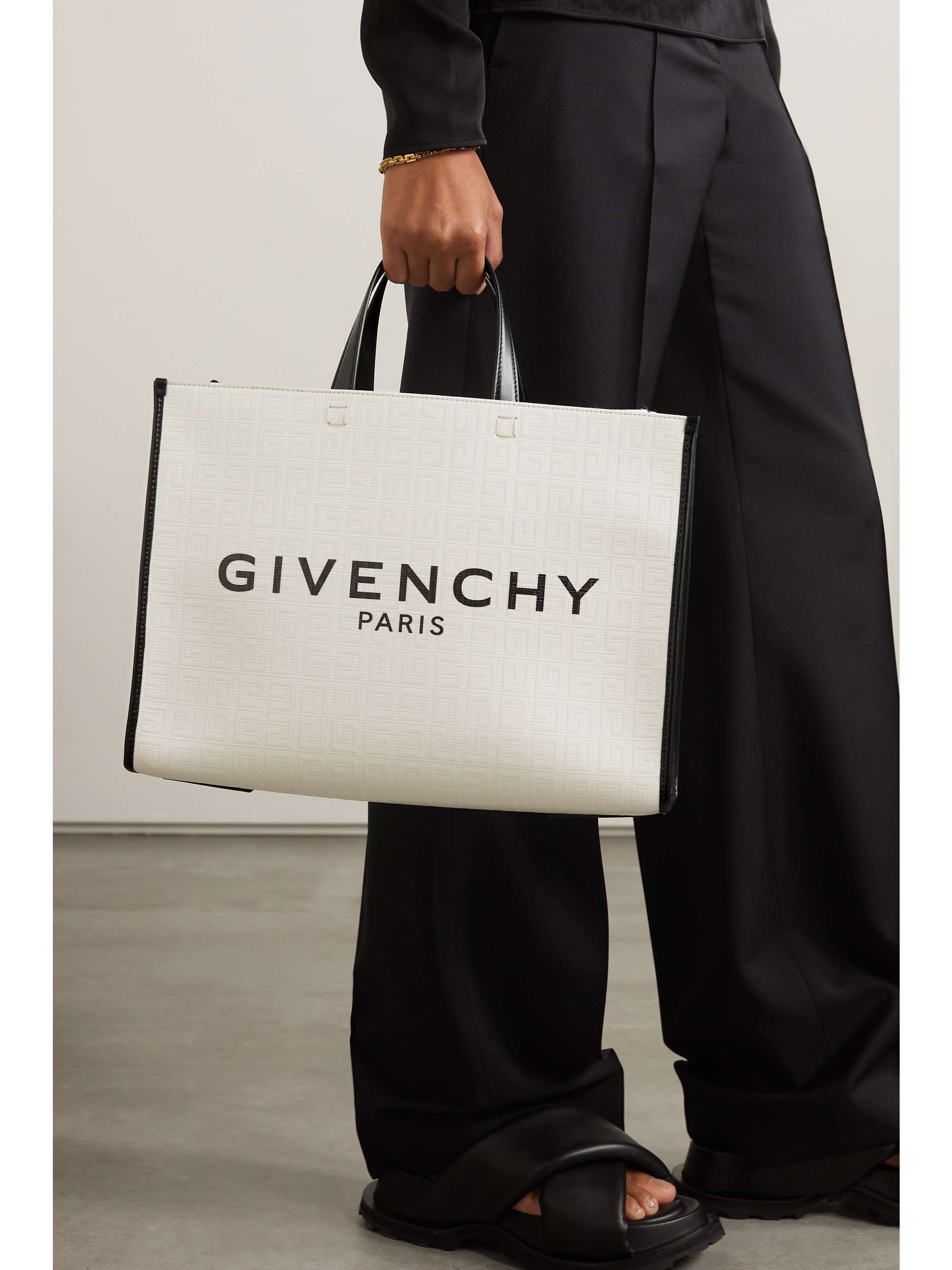 GIVENCHY G-Tote medium leather-trimmed embossed printed coated-canvas ...