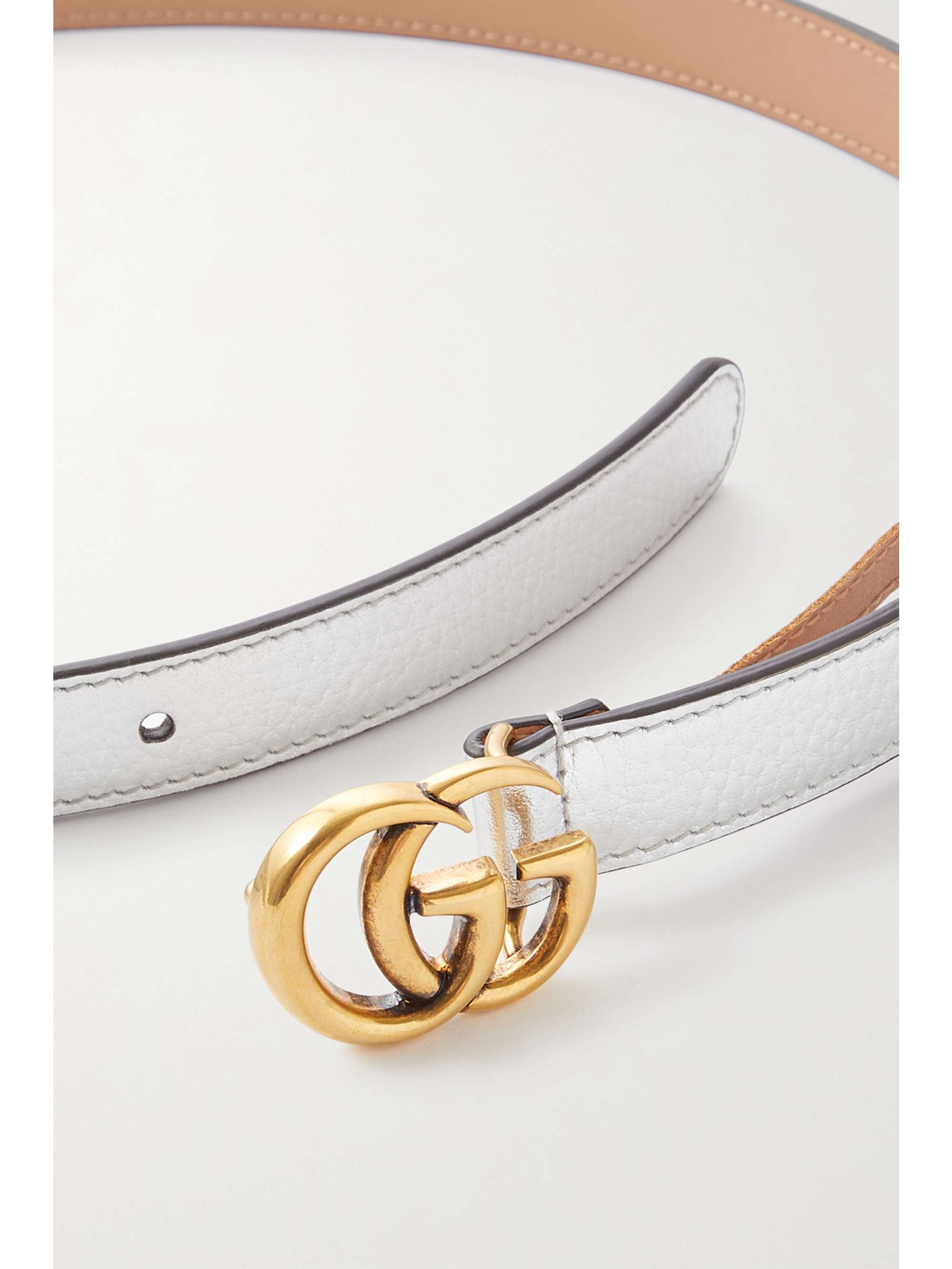 GUCCI Metallic leather waist belt NETAPORTER