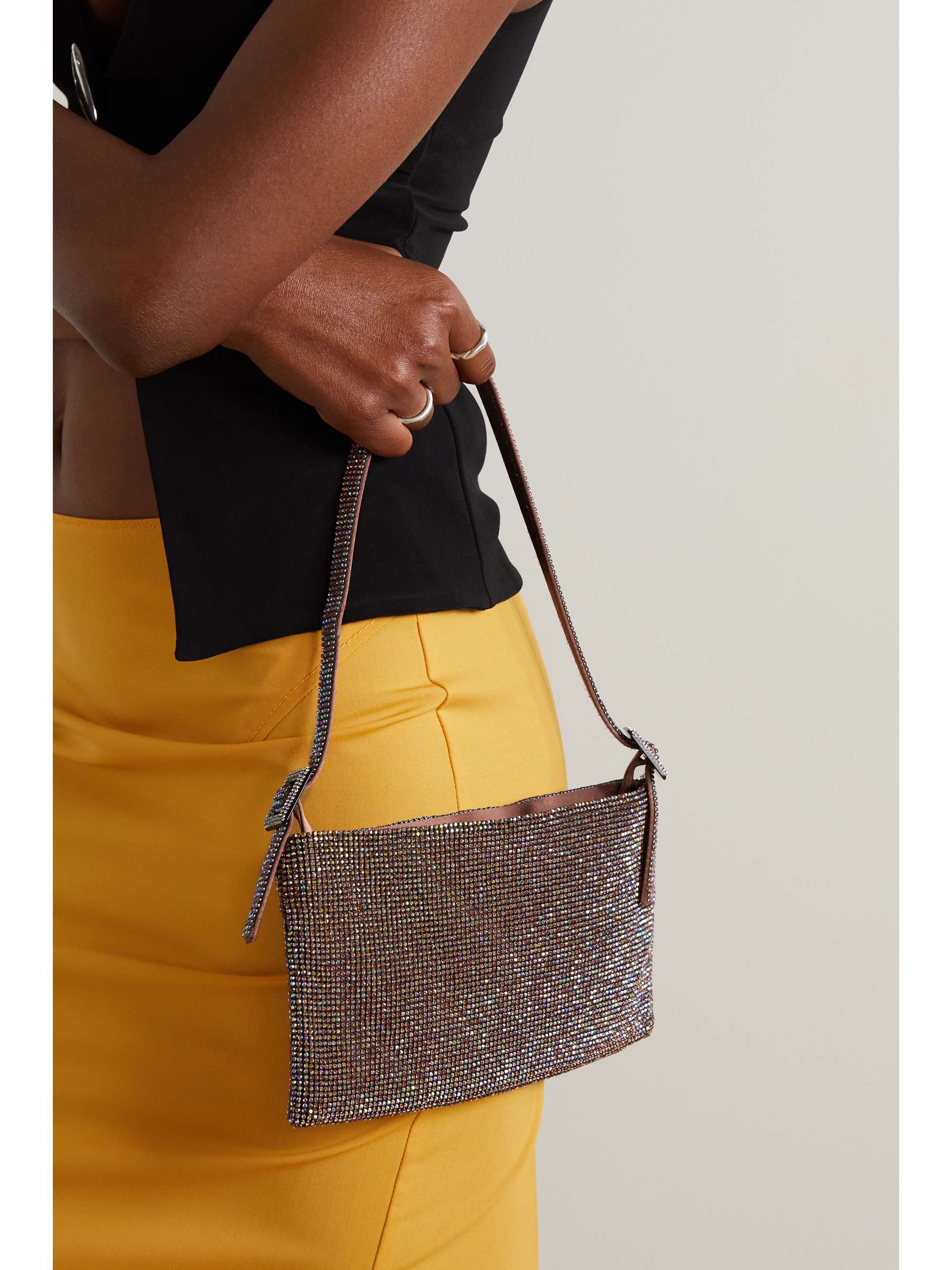 Your Best Friend La Grande crystal-embellished satin shoulder bag