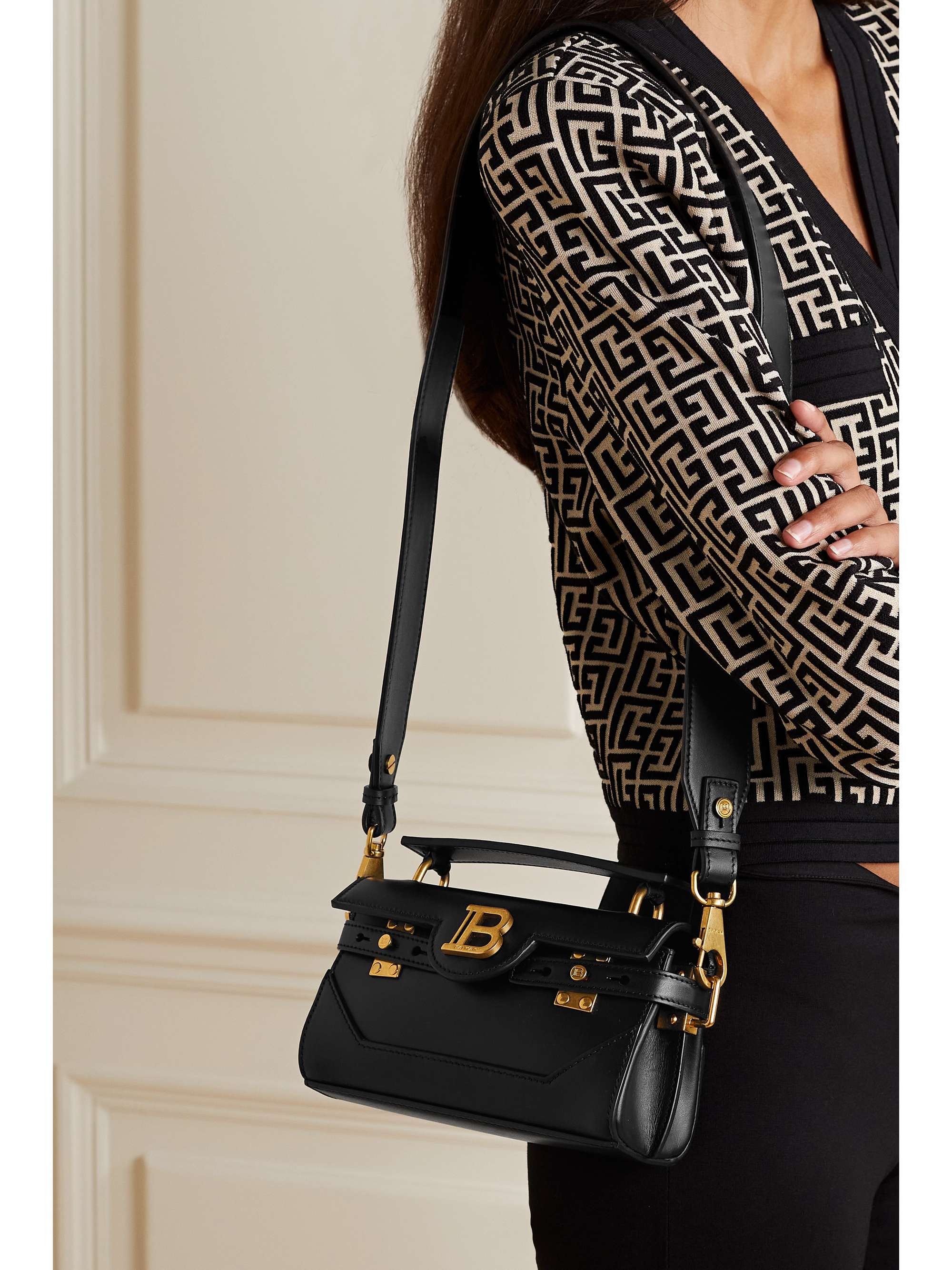 BALMAIN BBuzz 23 leather shoulder bag NETAPORTER