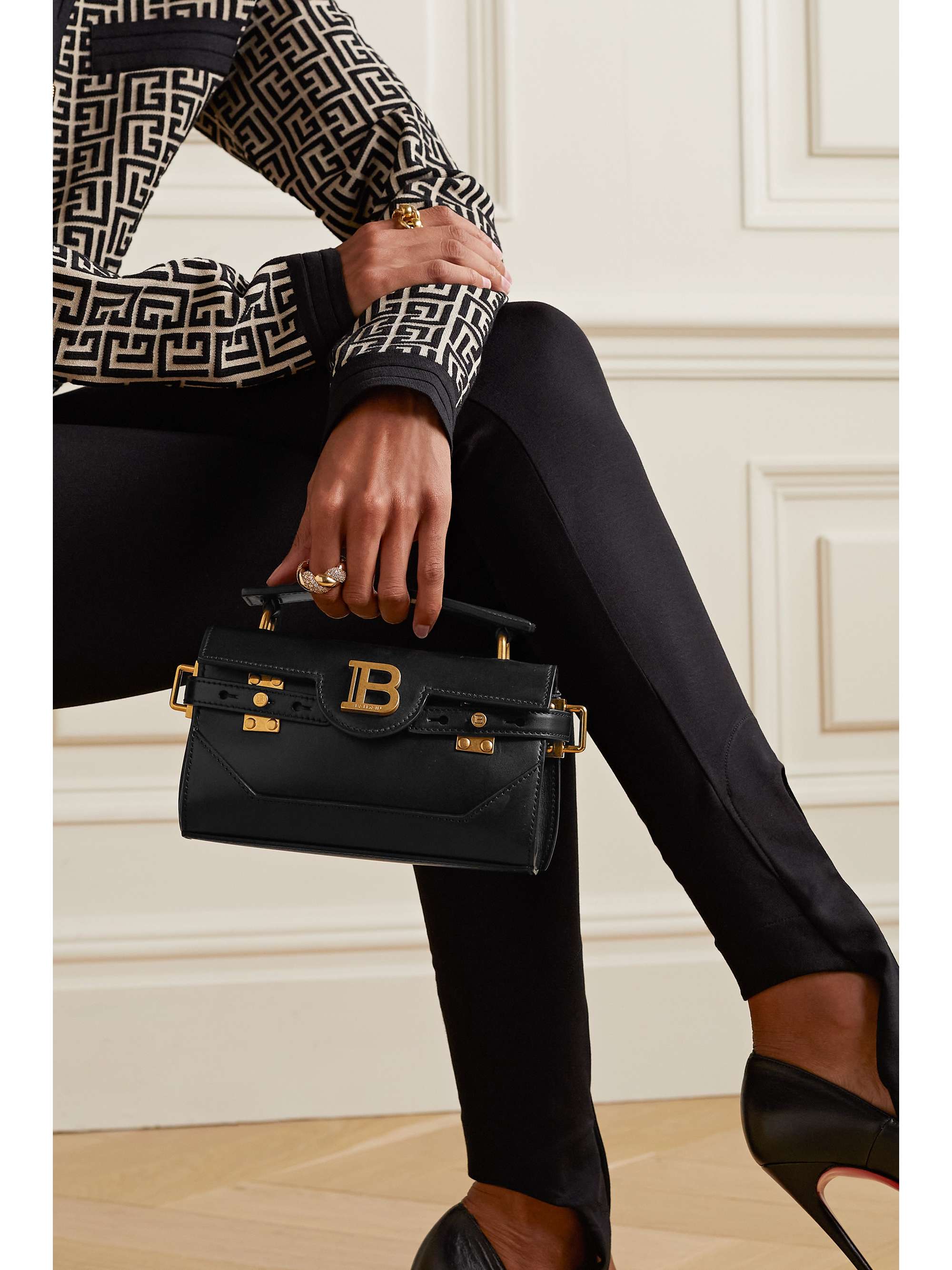 BALMAIN BBuzz 23 leather shoulder bag NETAPORTER