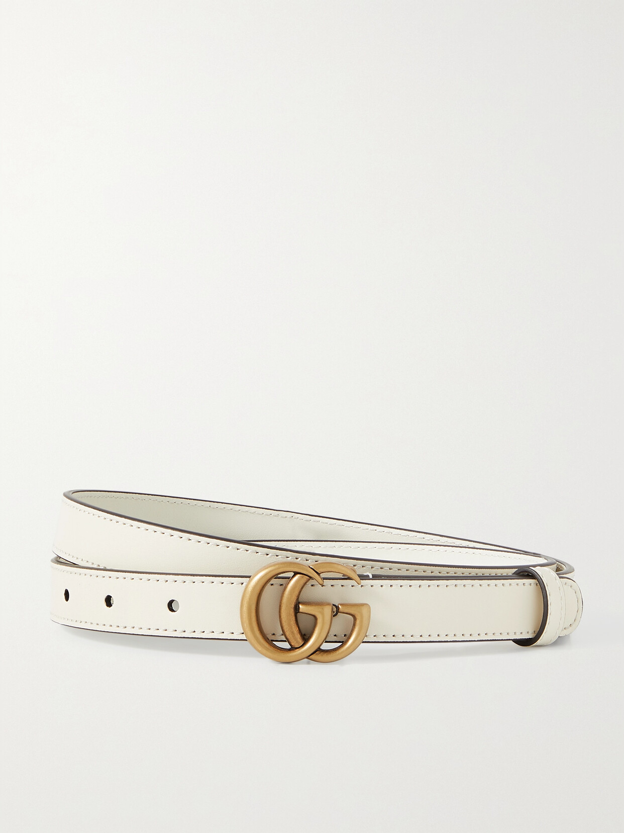 Gucci Gg Marmont Leather Belt In White