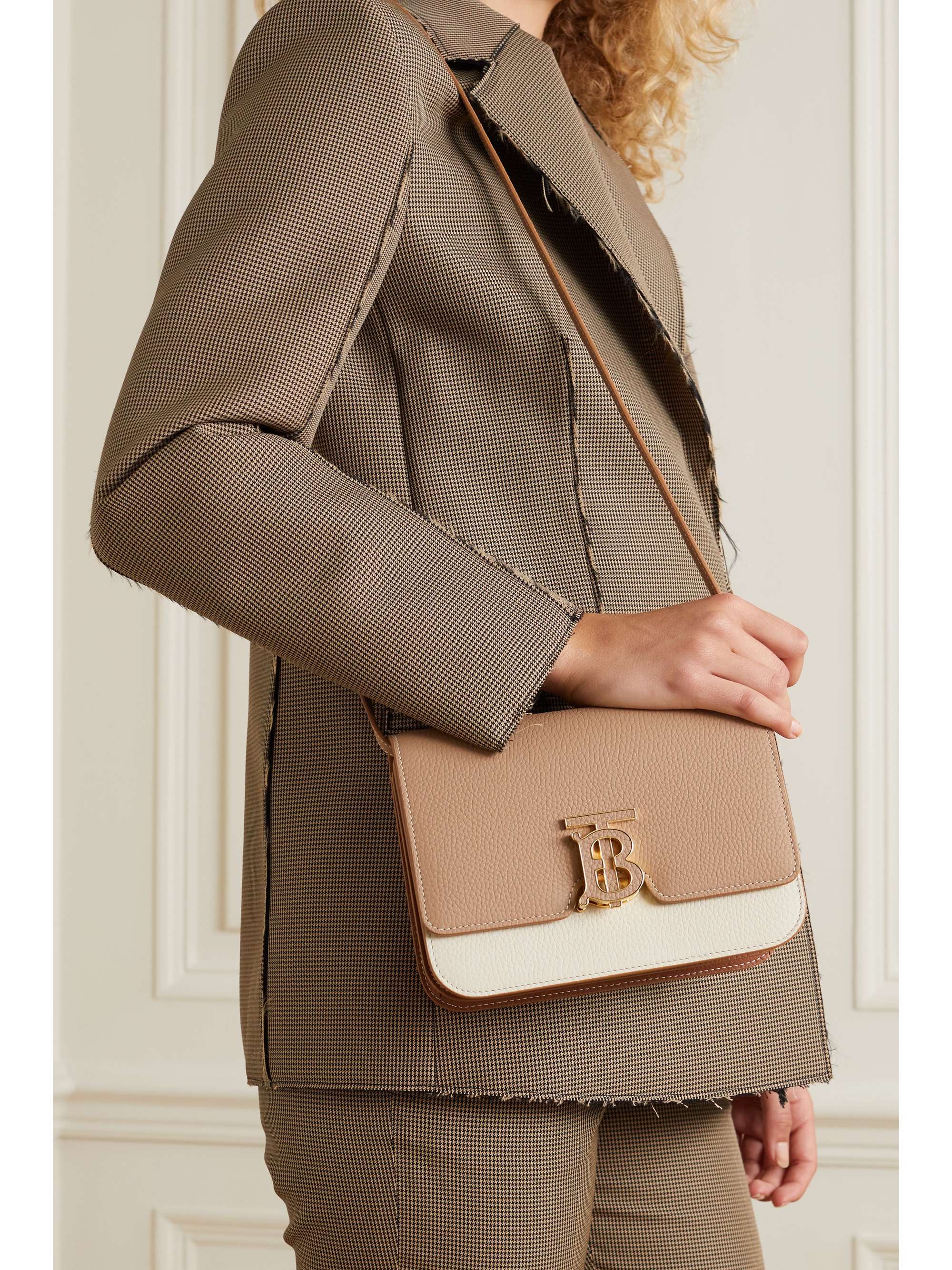 BURBERRY Texturedleather shoulder bag NETAPORTER
