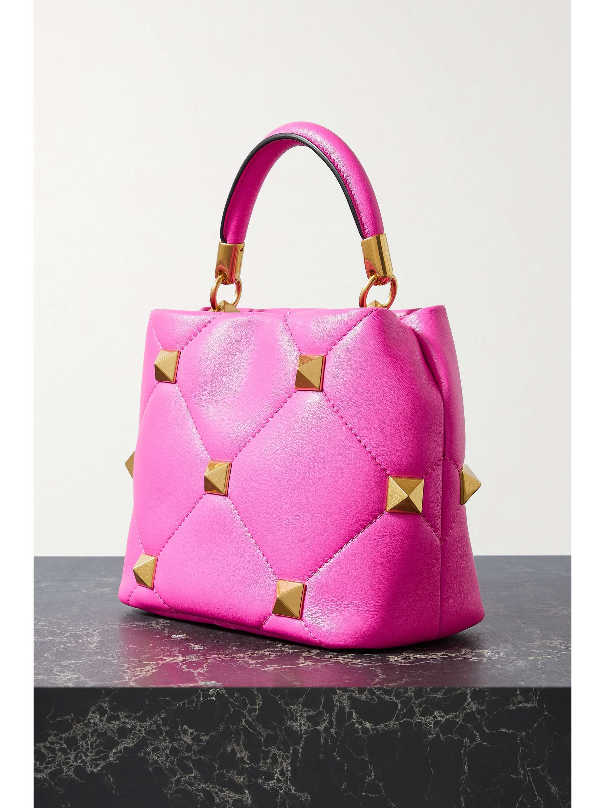 VALENTINO GARAVANI Roman Stud small quilted leather tote NETAPORTER