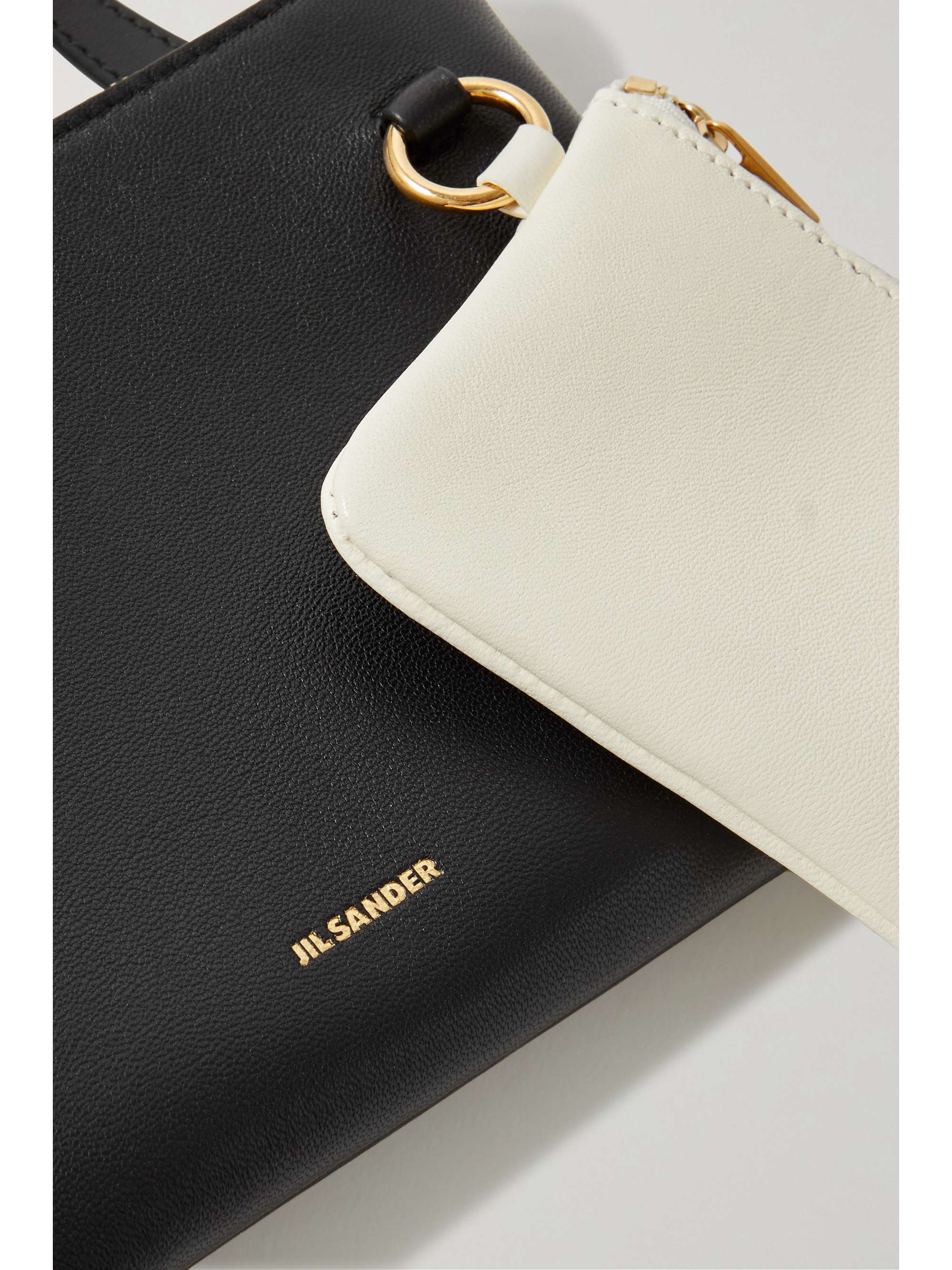 JIL SANDER Two-tone leather shoulder bag