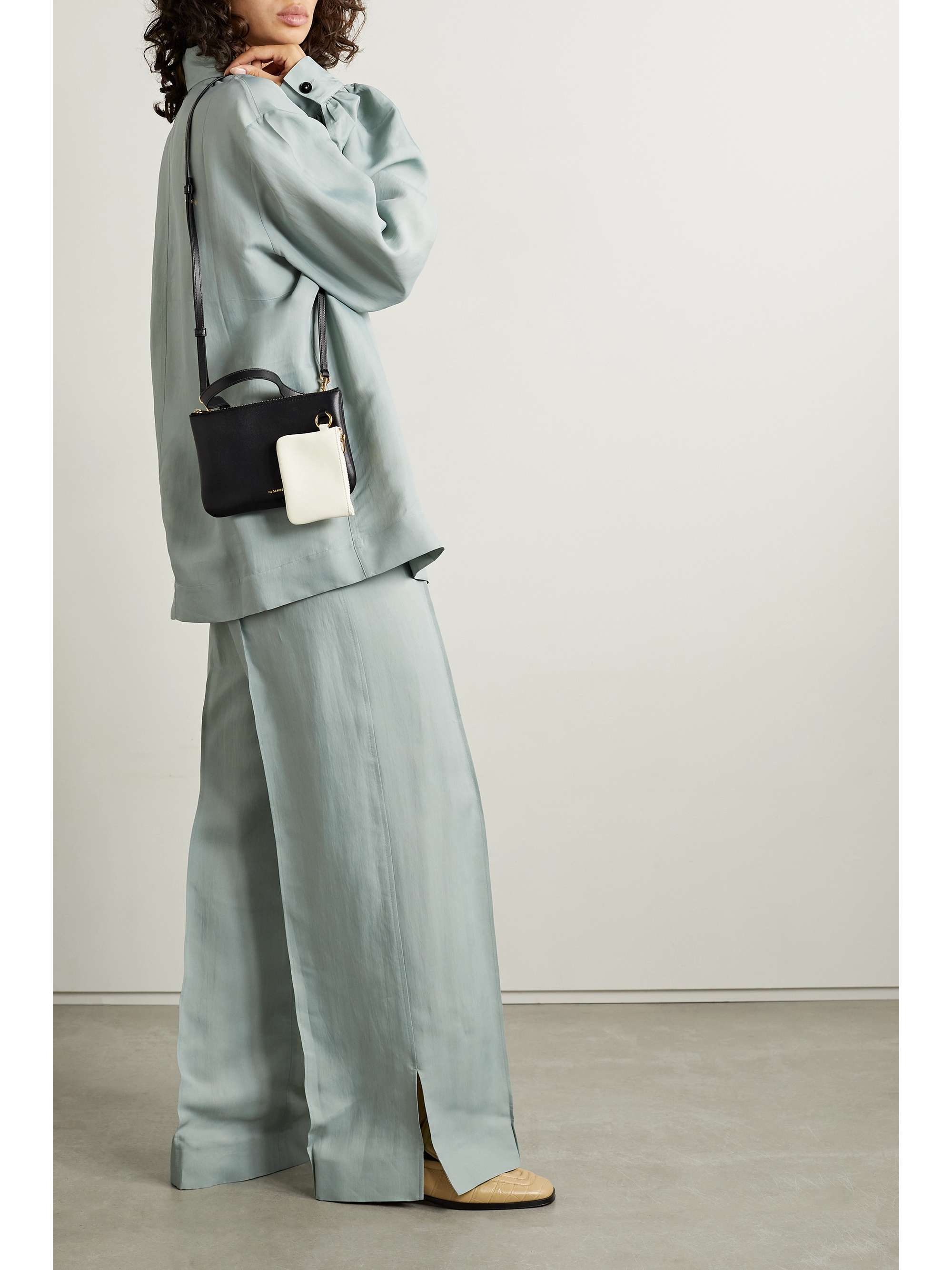 JIL SANDER Two-tone leather shoulder bag