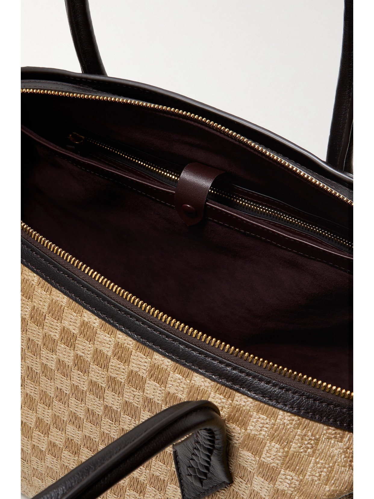 Metier Perriand All Day Leather-trimmed Woven Straw Tote In Neutrals