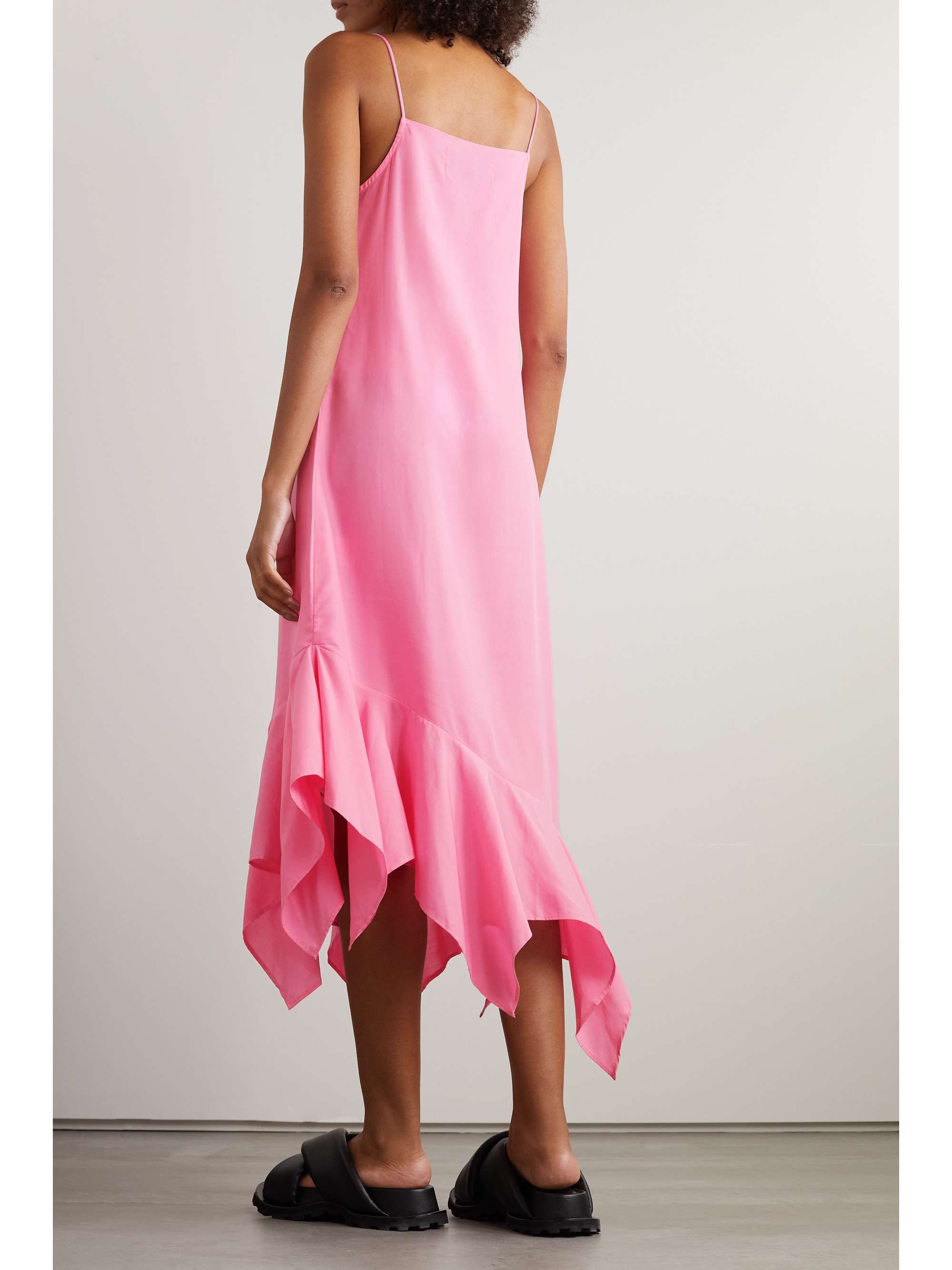 MARQUES' ALMEIDA Asymmetric ruffled TENCEL midi dress