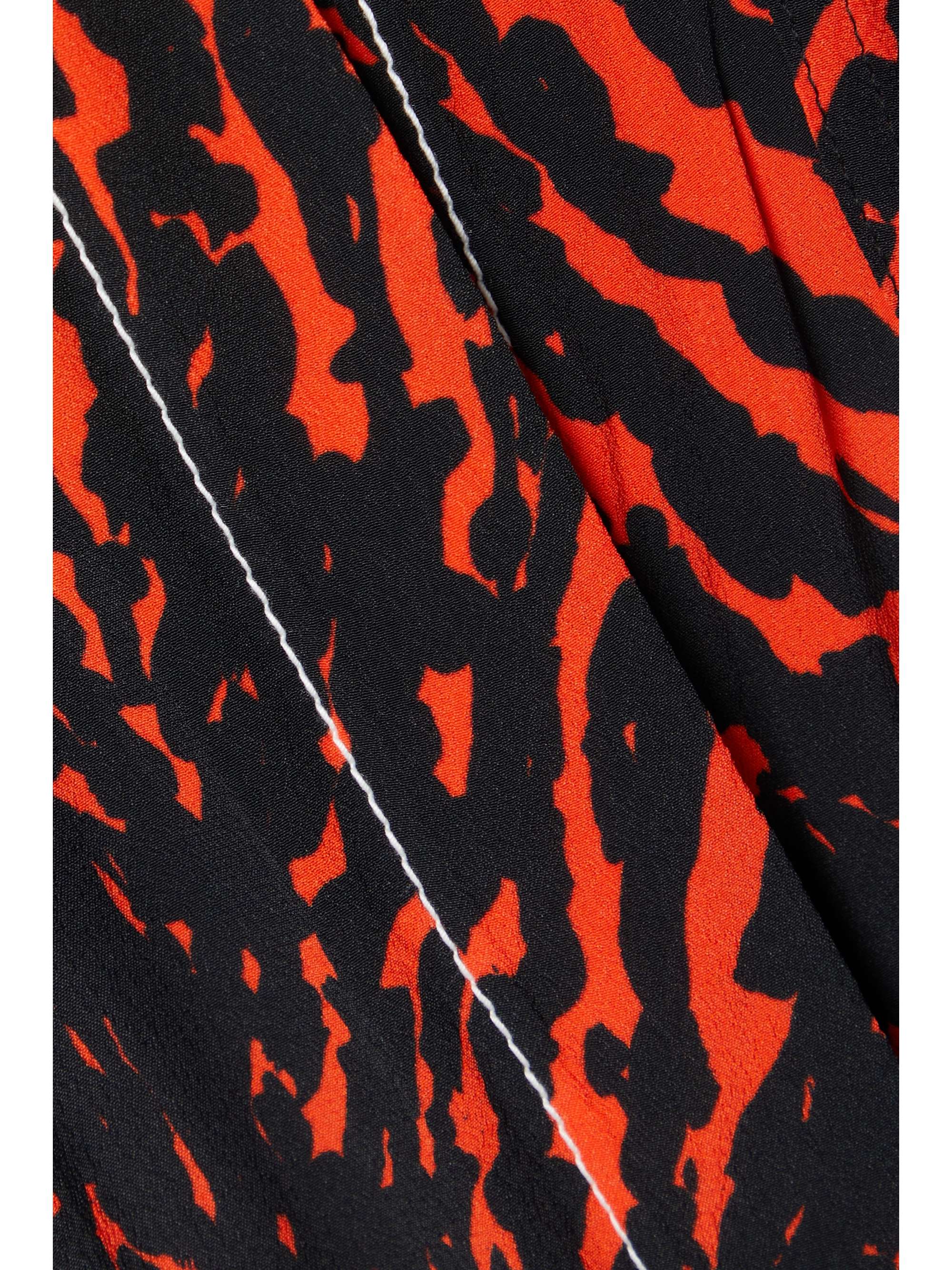 PROENZA SCHOULER Cutout printed crepe de chine wrap dress