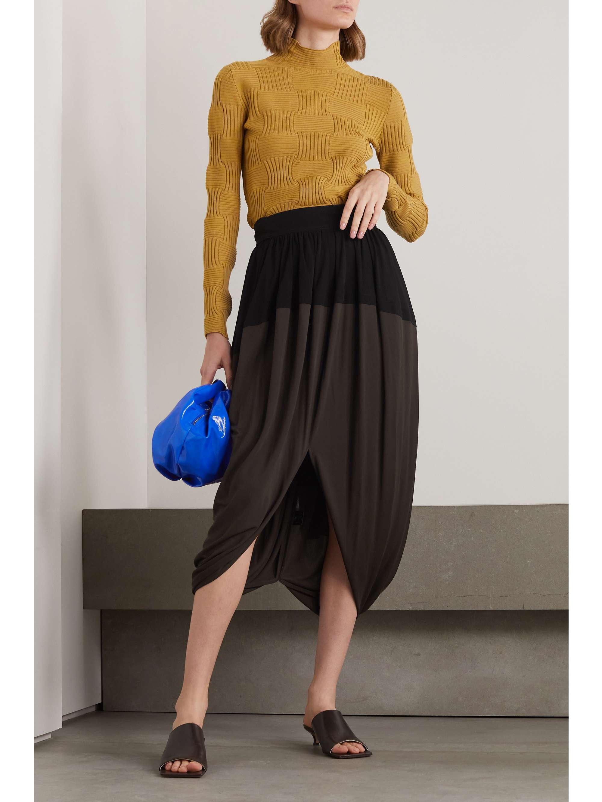 PROENZA SCHOULER Gathered two-tone voile midi skirt