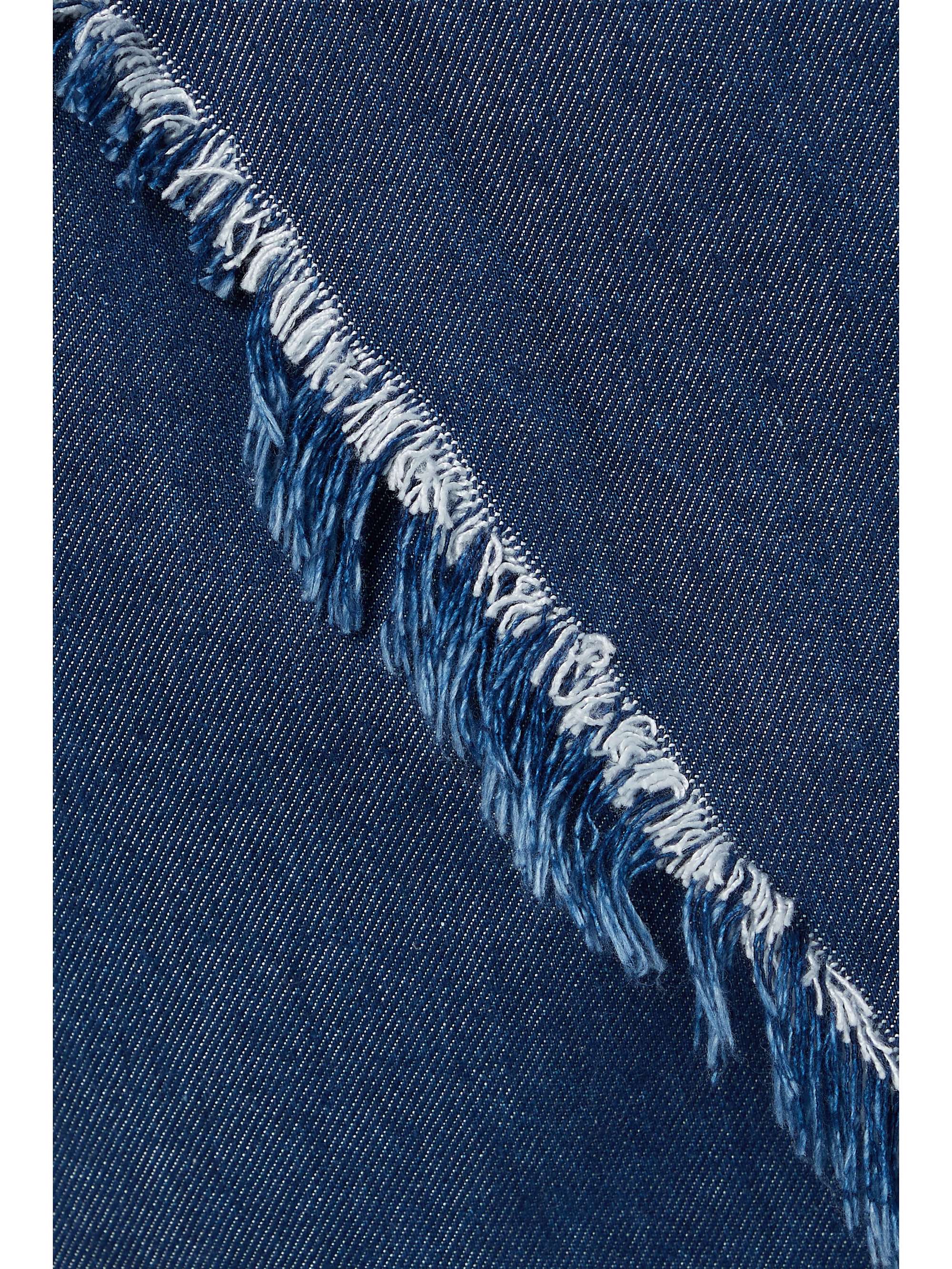 MARQUES' ALMEIDA Asymmetric denim halterneck mini dress