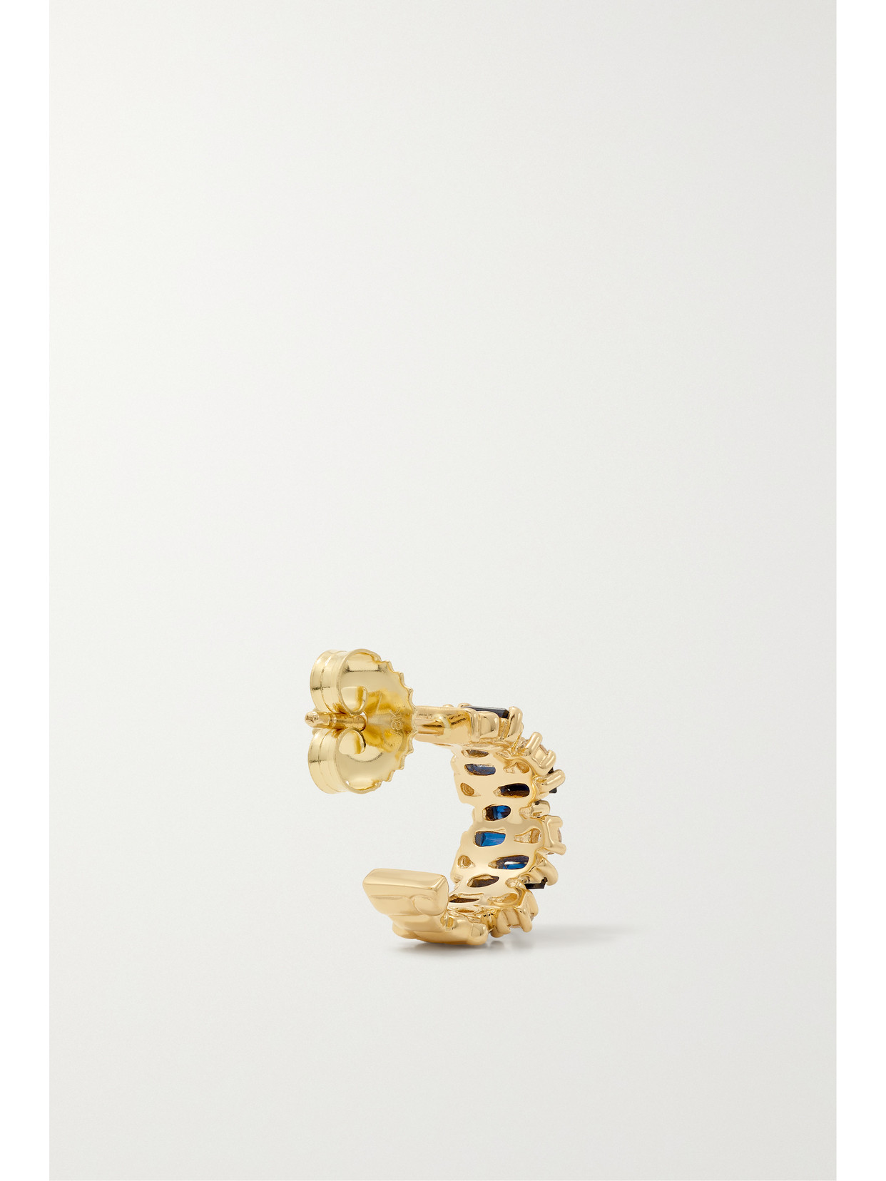 Suzanne Kalan 18-karat Gold, Sapphire And Diamond Hoop Earrings In Gold