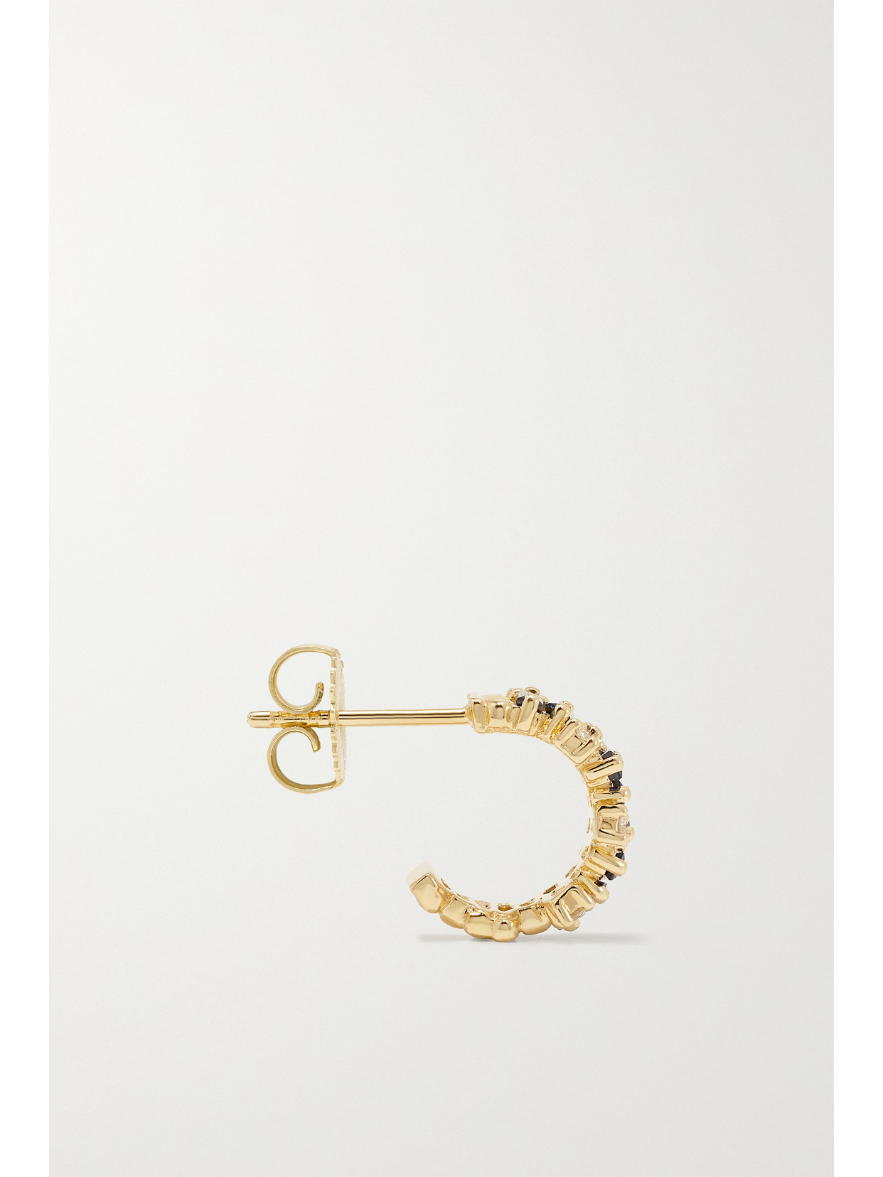 Shop Suzanne Kalan 18-karat Gold, Sapphire And Diamond Hoop Earrings