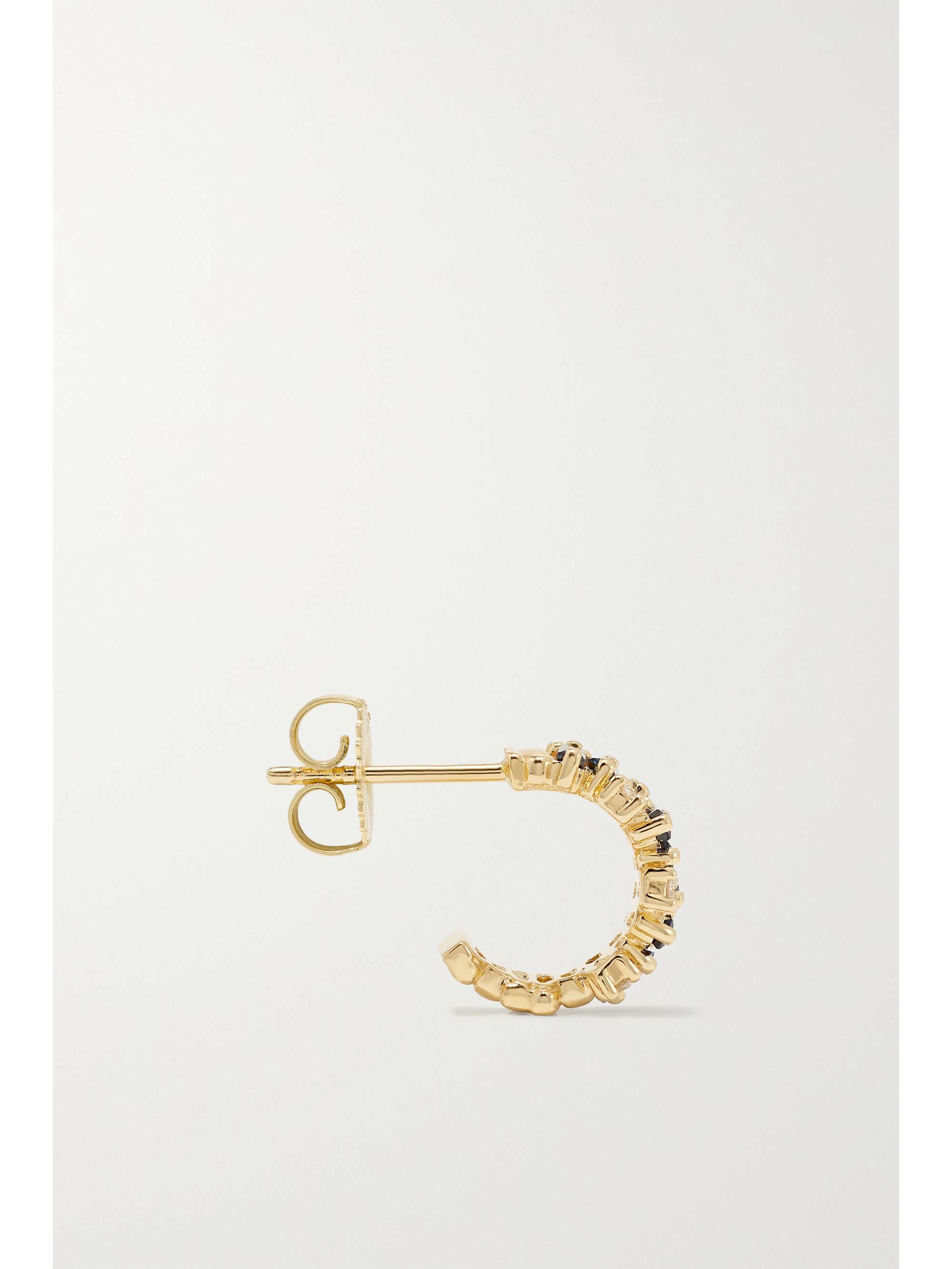 SUZANNE KALAN 18-karat gold, sapphire and diamond hoop earrings