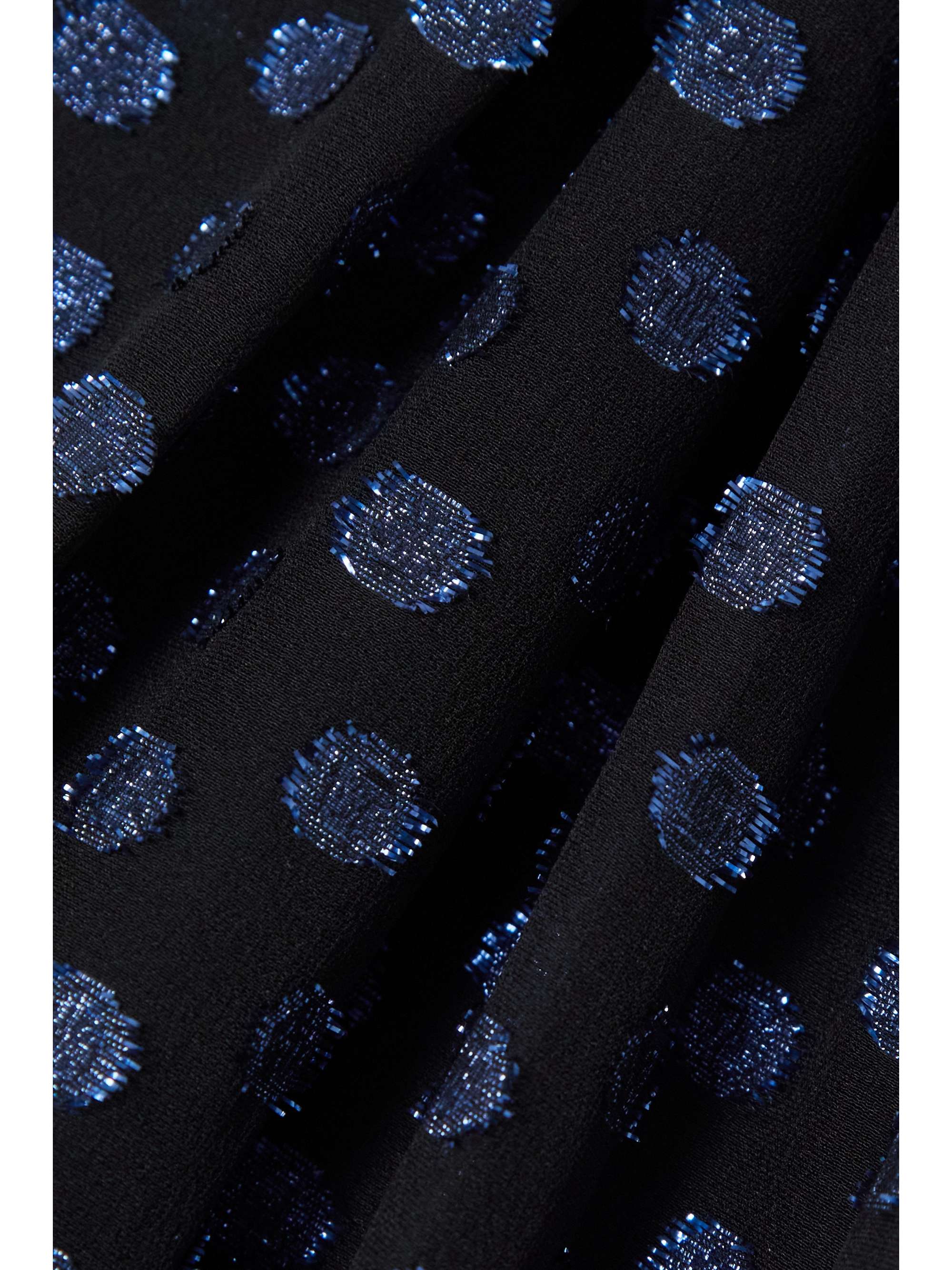 LANVIN Ruffled metallic fil coupé silk-blend blouse
