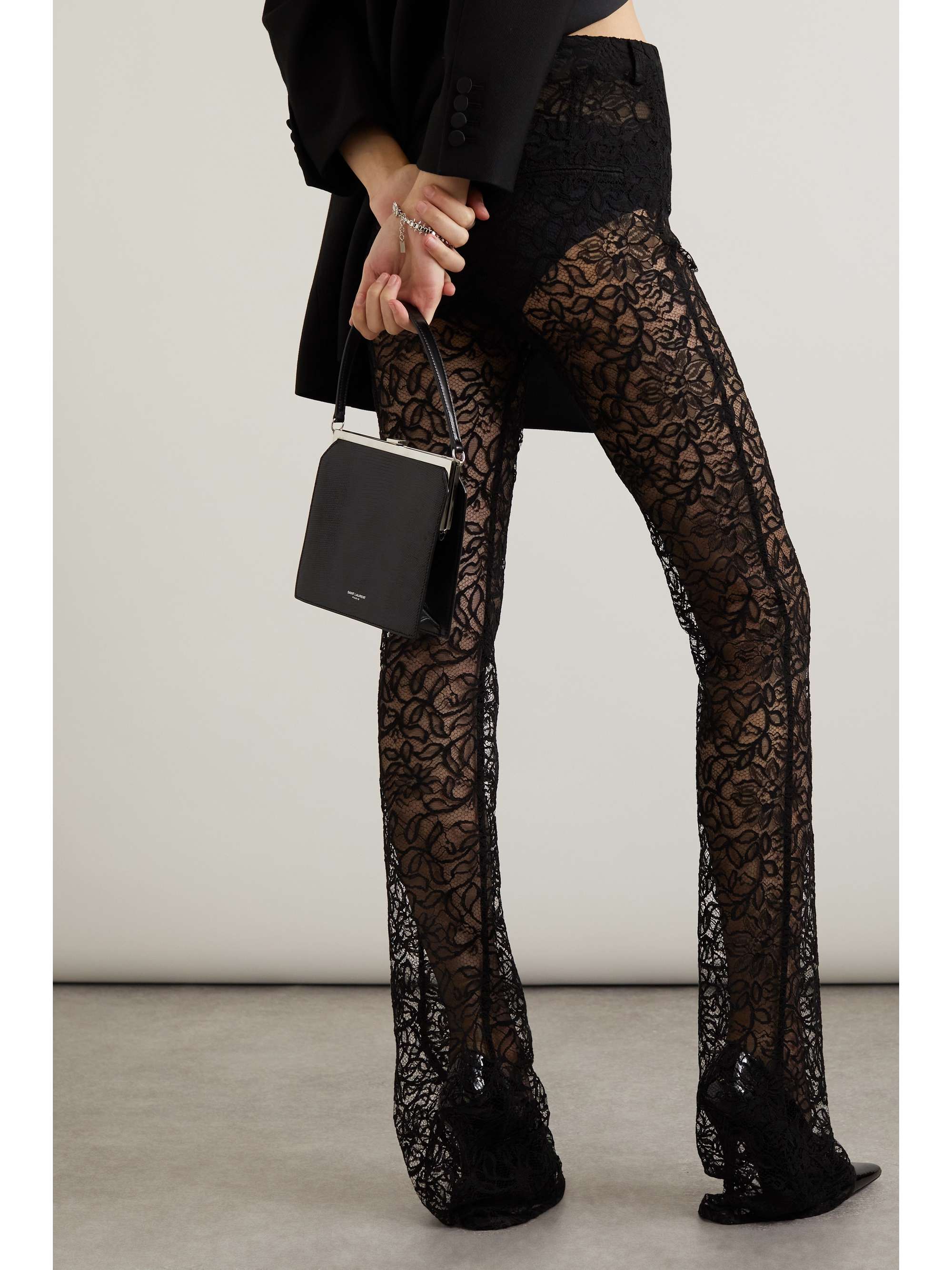 SAINT LAURENT Corded lace flared pants