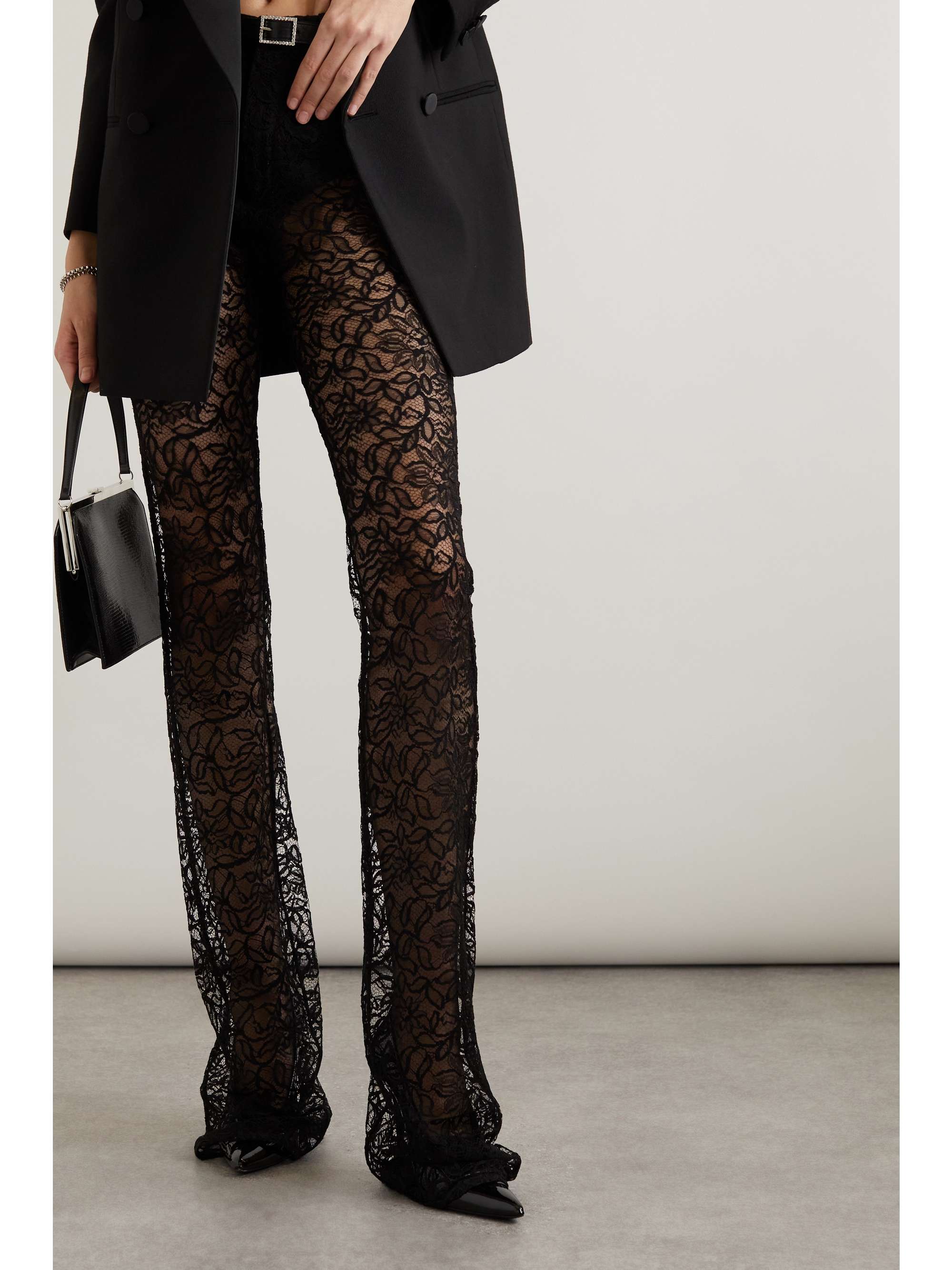 SAINT LAURENT Corded lace flared pants