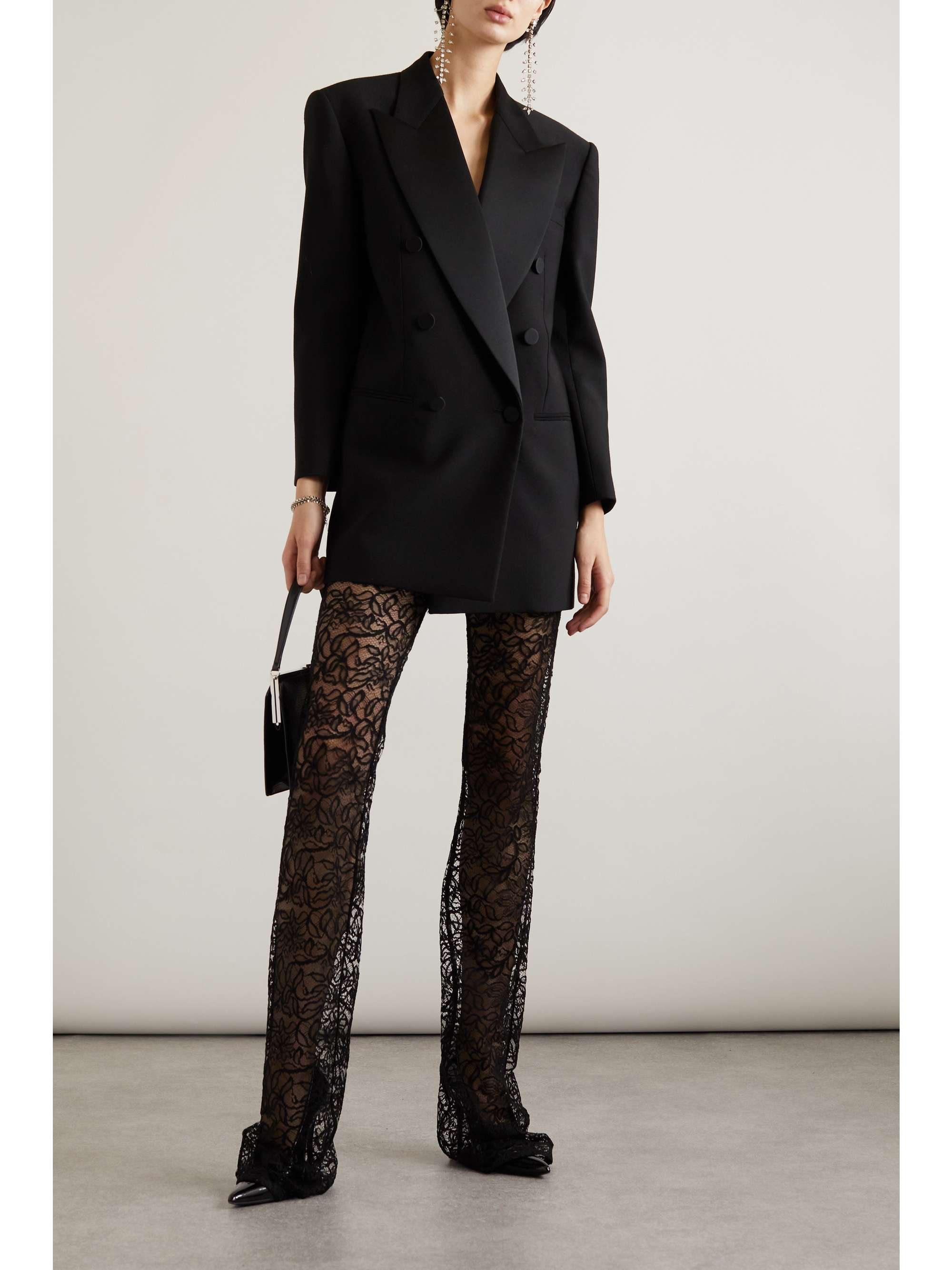 SAINT LAURENT Corded lace flared pants
