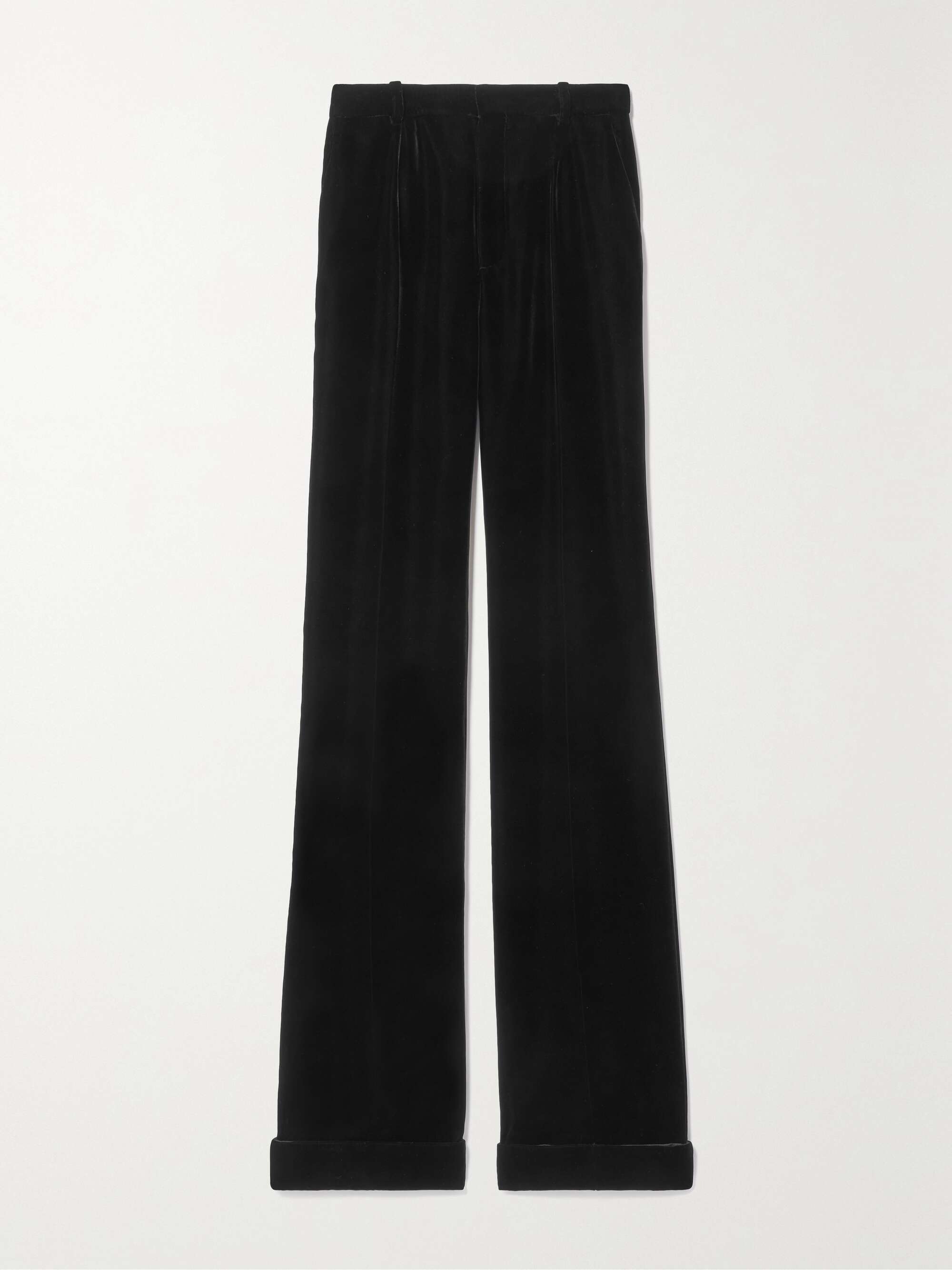 Saint Laurent Women's Flared Velvet Pants in Brown