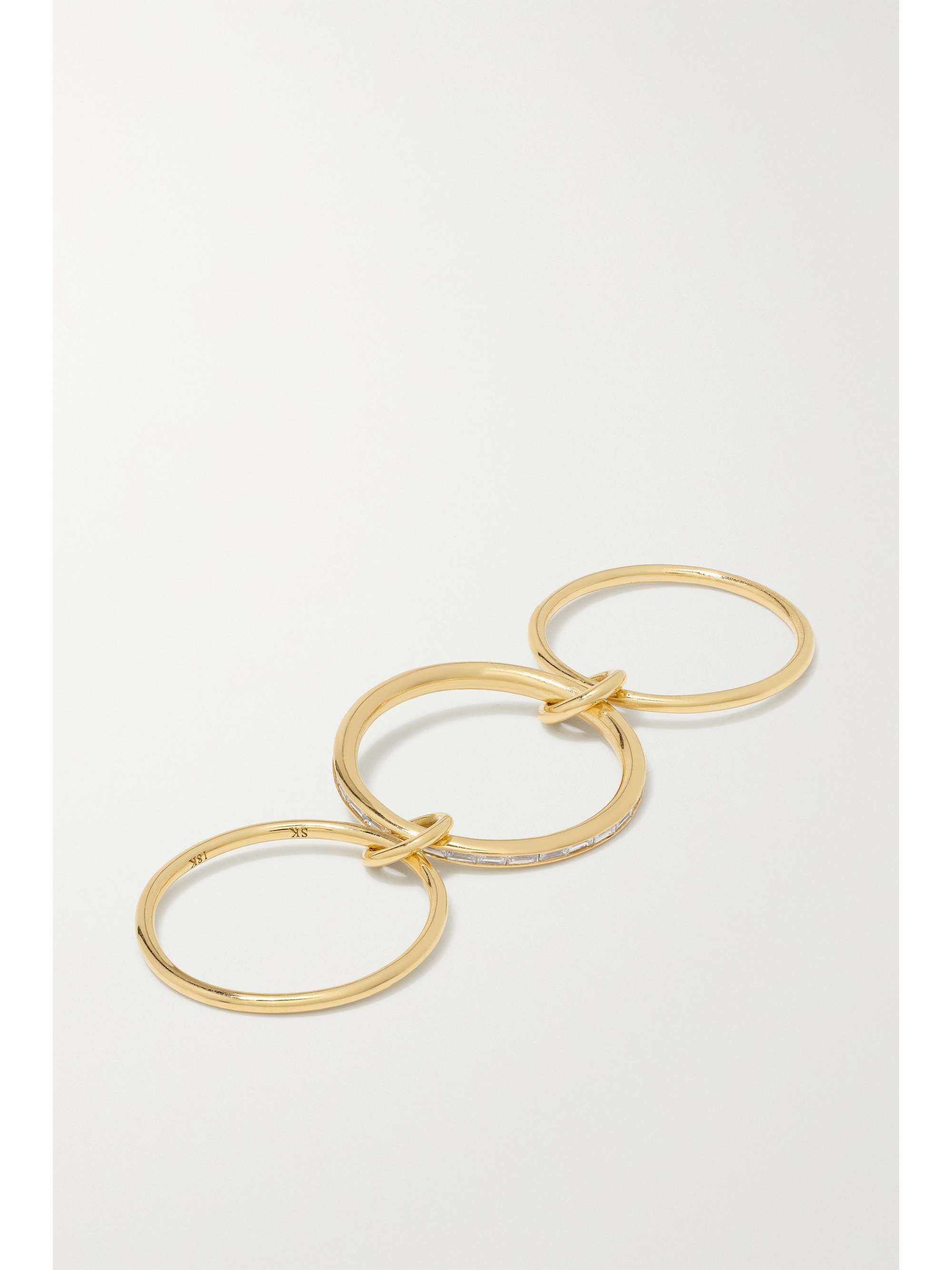 SPINELLI KILCOLLIN Rhea set of three 18-karat gold diamond rings
