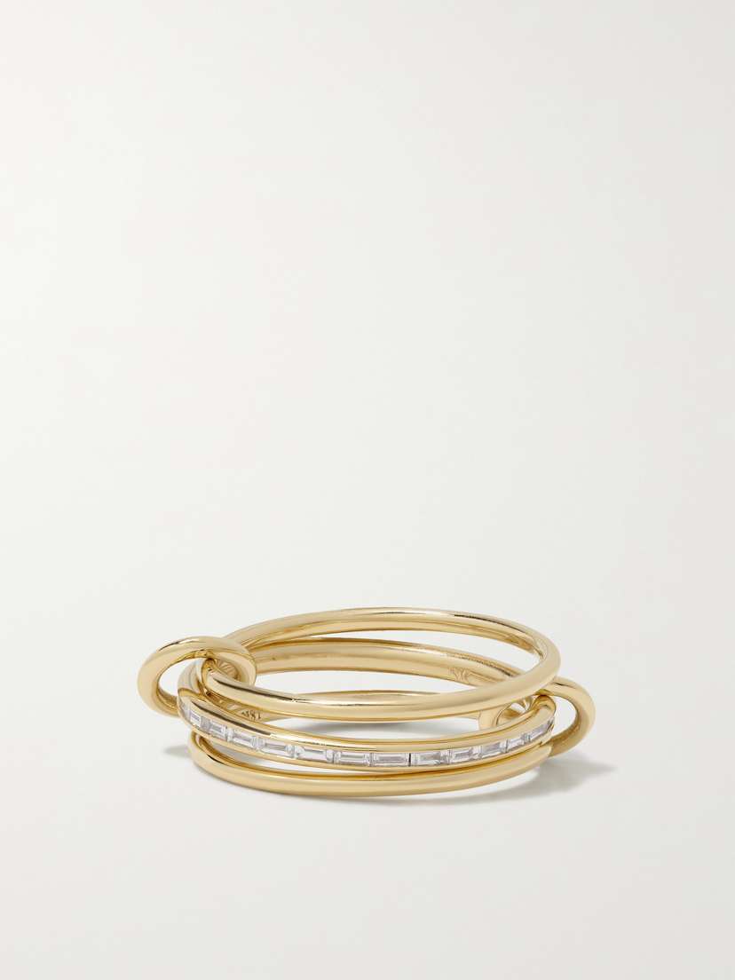 Spinelli Kilcollin Rhea Set Of Three 18-karat Gold Diamond Rings