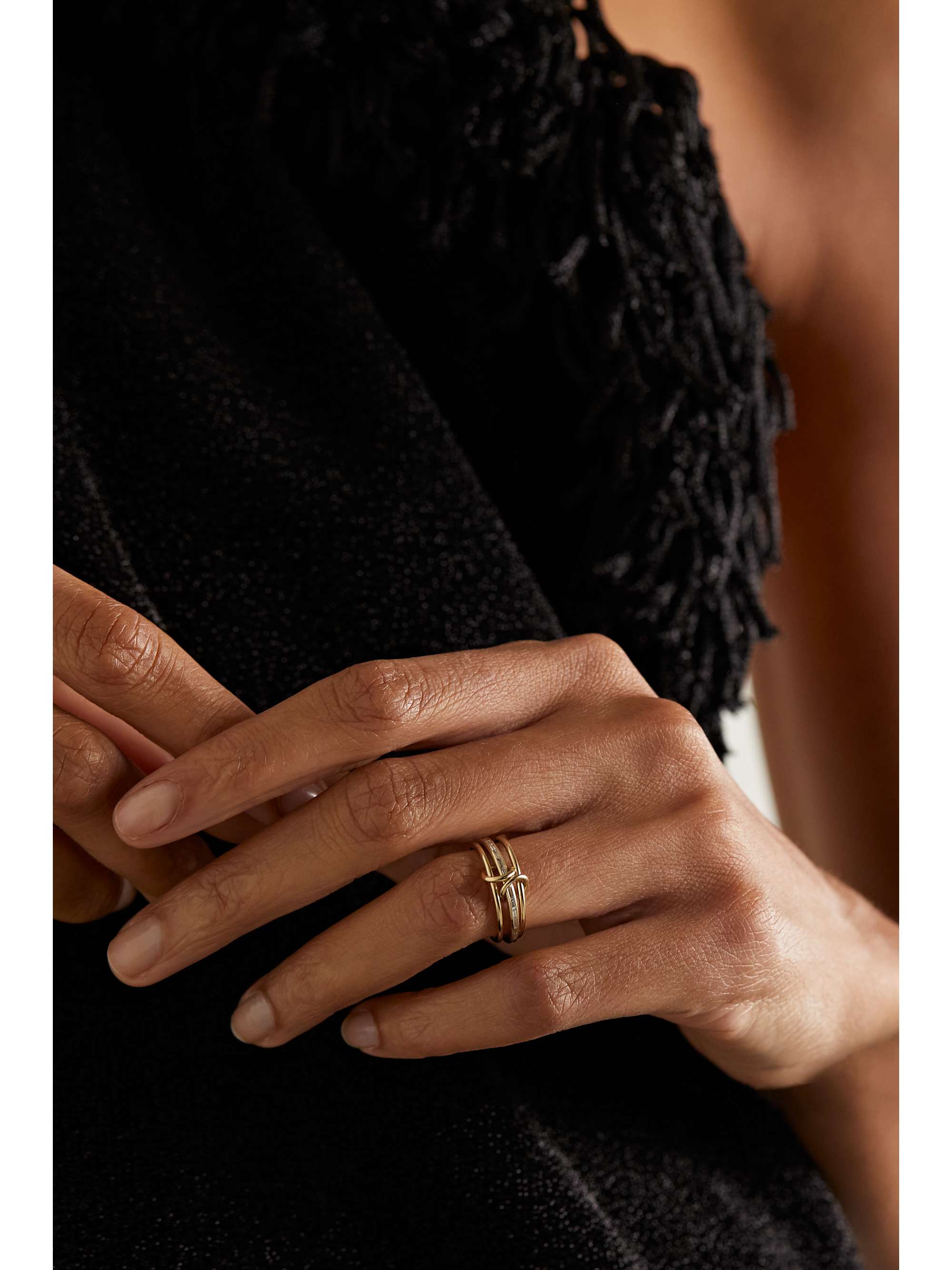 SPINELLI KILCOLLIN Rhea set of three 18-karat gold diamond rings
