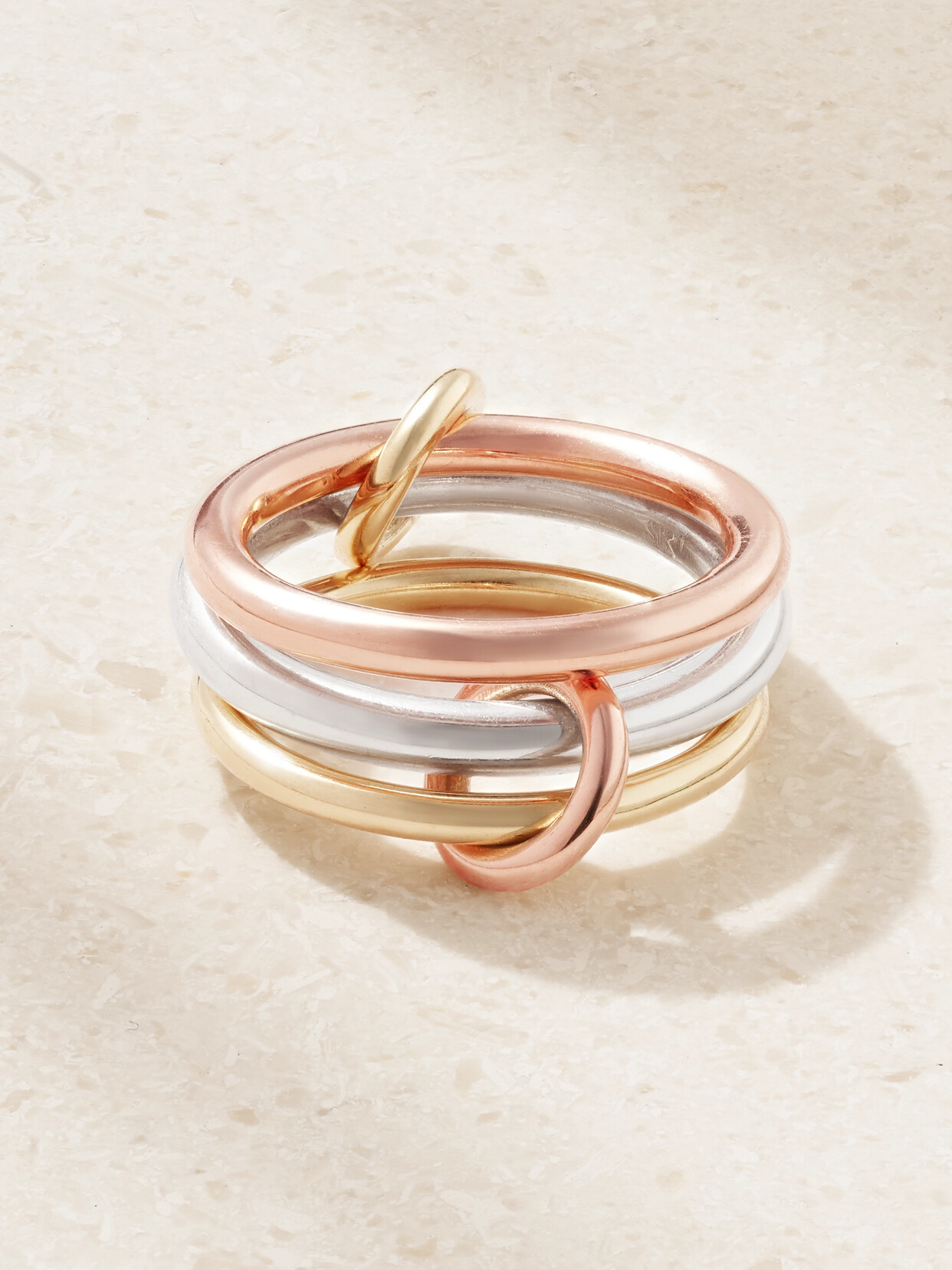Spinelli Kilcollin Capricorn Set Of Three 18-karat Yellow And Rose Gold And Sterling Silver Rings - 6