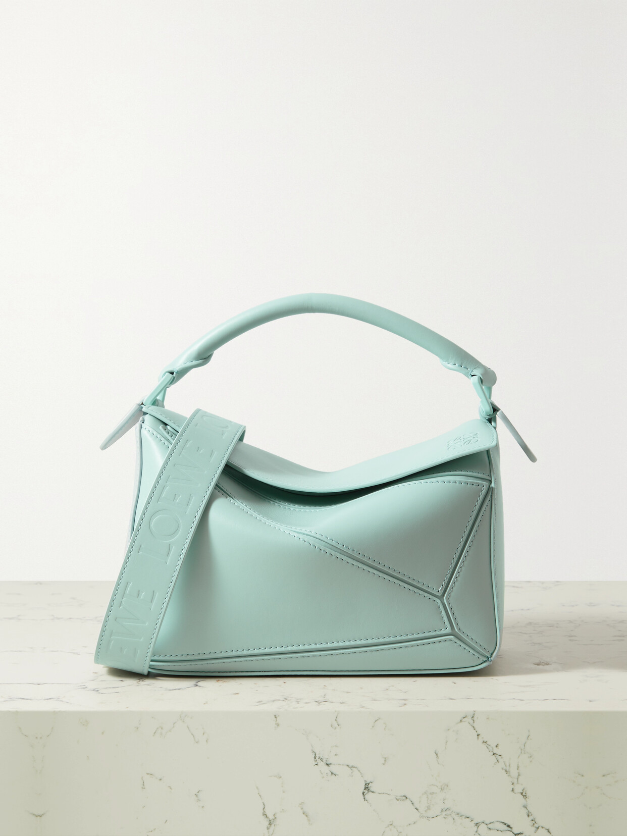 Loewe Puzzle Small Leather Shoulder Bag In Blue | ModeSens