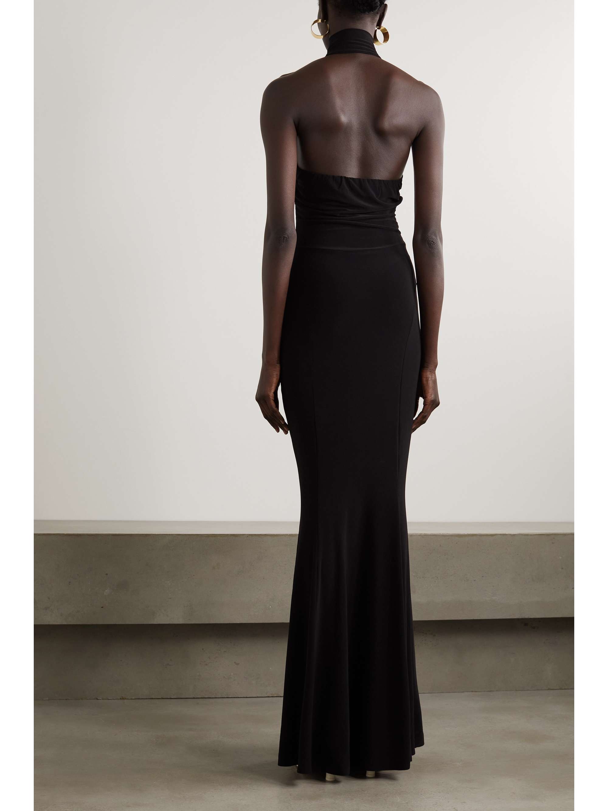 NORMA KAMALI Stretch-jersey halterneck maxi dress