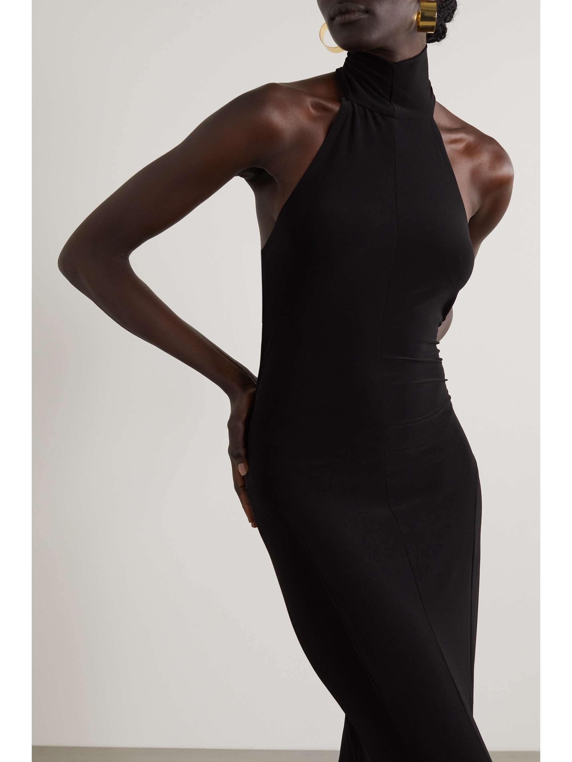 NORMA KAMALI Stretch-jersey halterneck maxi dress