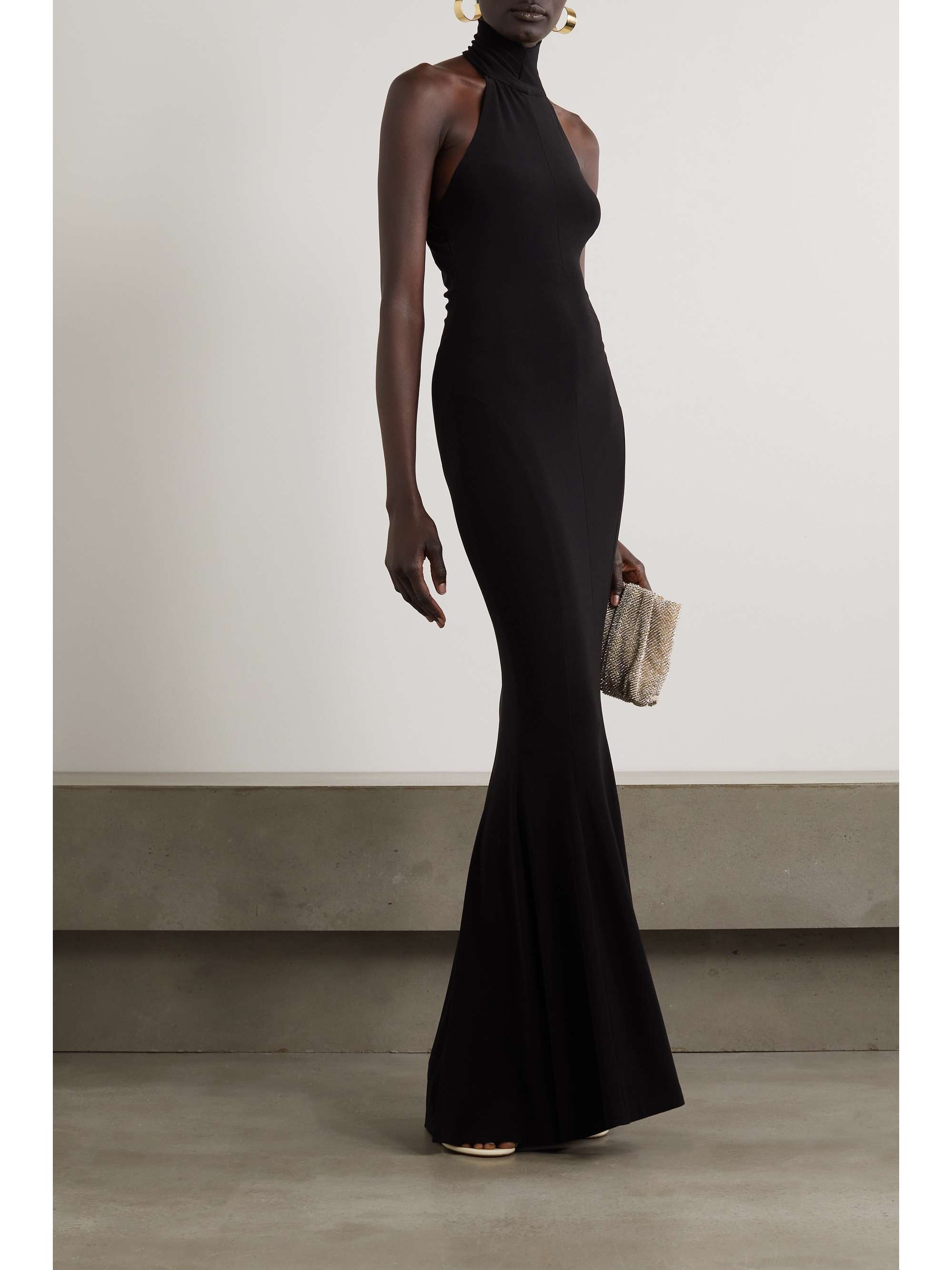 NORMA KAMALI Stretch-jersey halterneck maxi dress