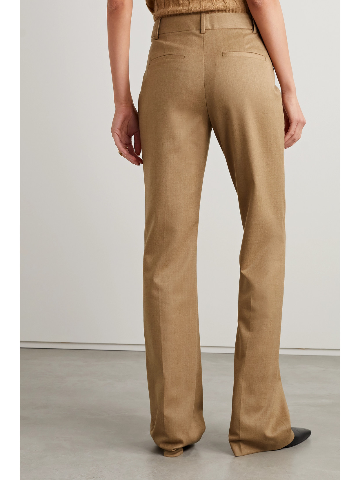Nili Lotan Corette Wool-blend Twill Straight-leg Pants In Brown