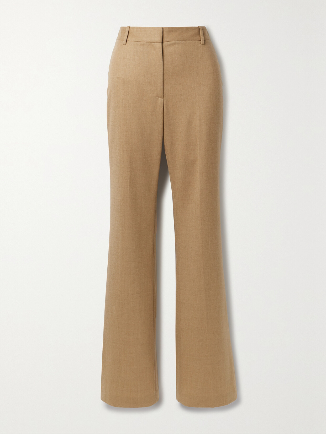 Nili Lotan Corette Wool-blend Twill Straight-leg Pants In Brown