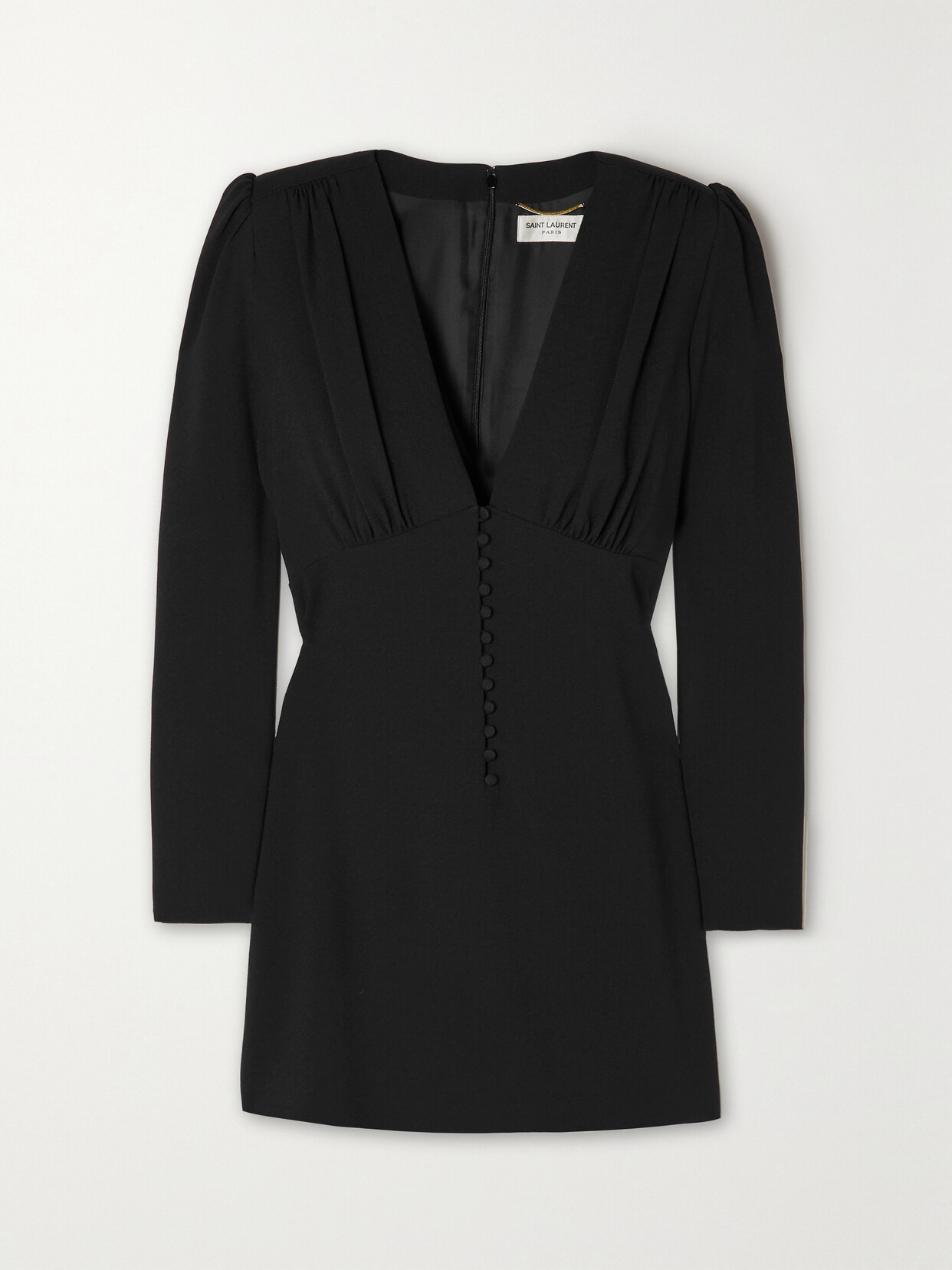 SAINT LAURENT Crepe Mini Dress - Black