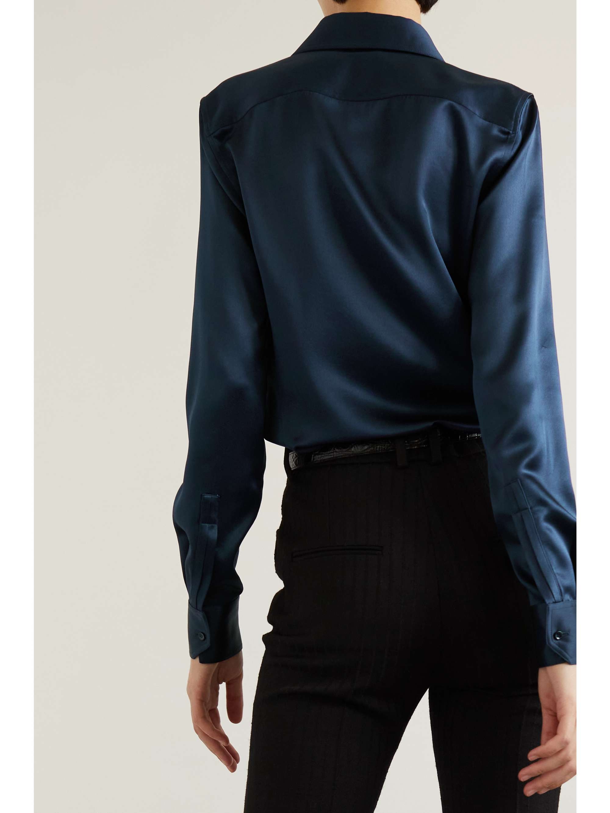 SAINT LAURENT Silk-satin shirt | NET-A-PORTER