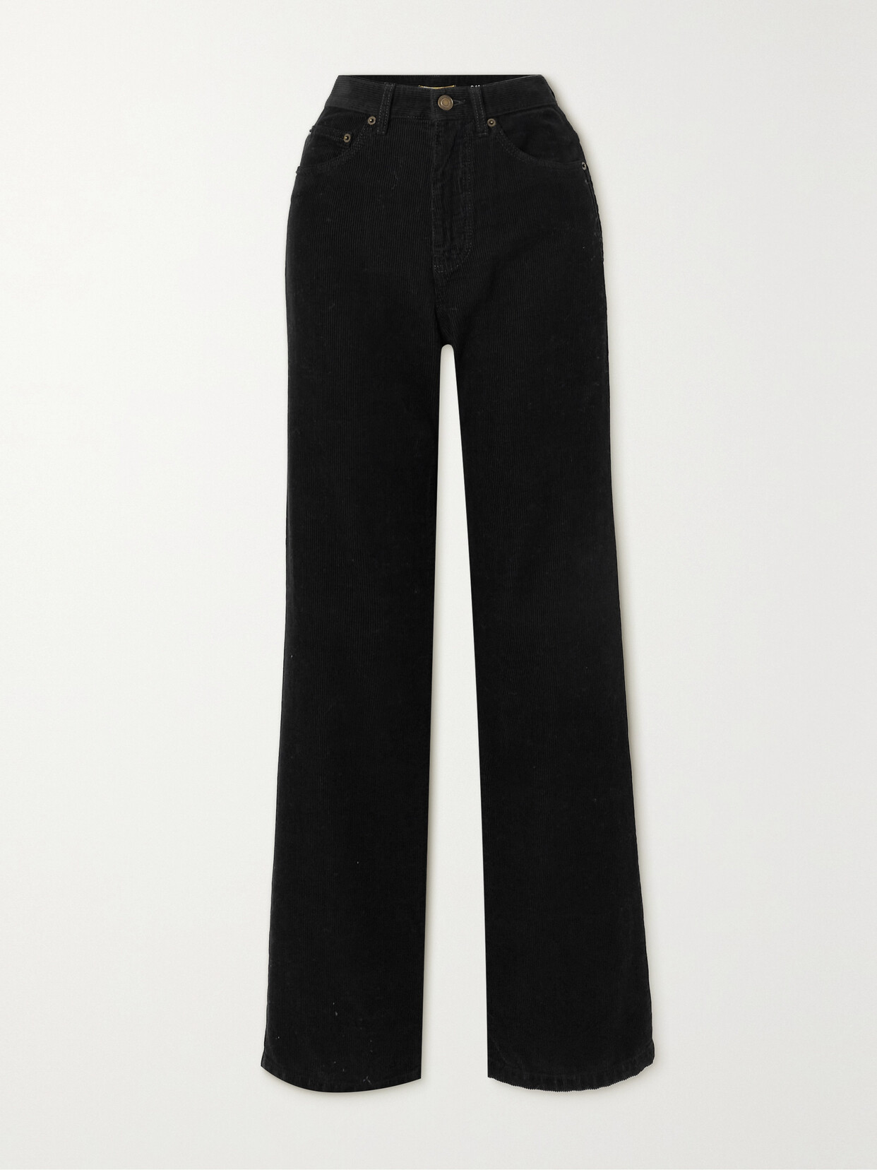 SAINT LAURENT Cotton-corduroy Straight-leg Pants - Black