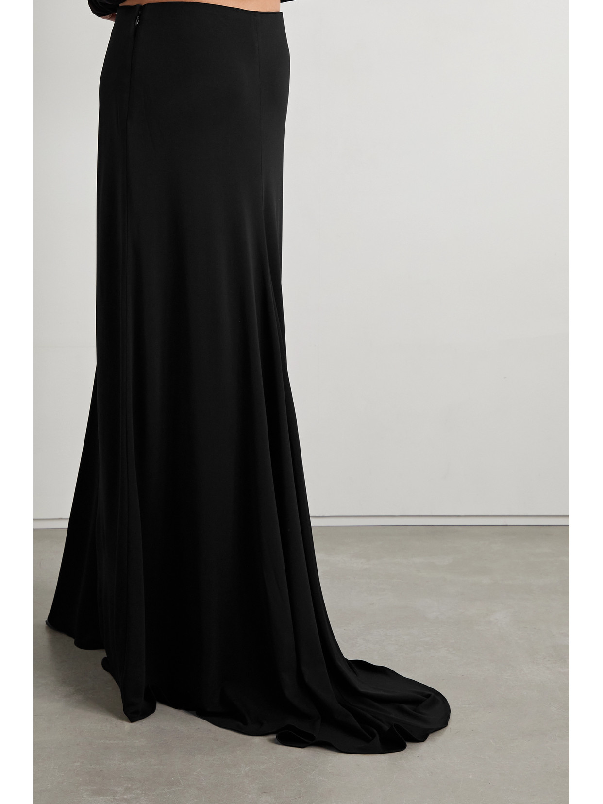 Shop Maximilian Davis Donna Draped Stretch-jersey Maxi Skirt In Black