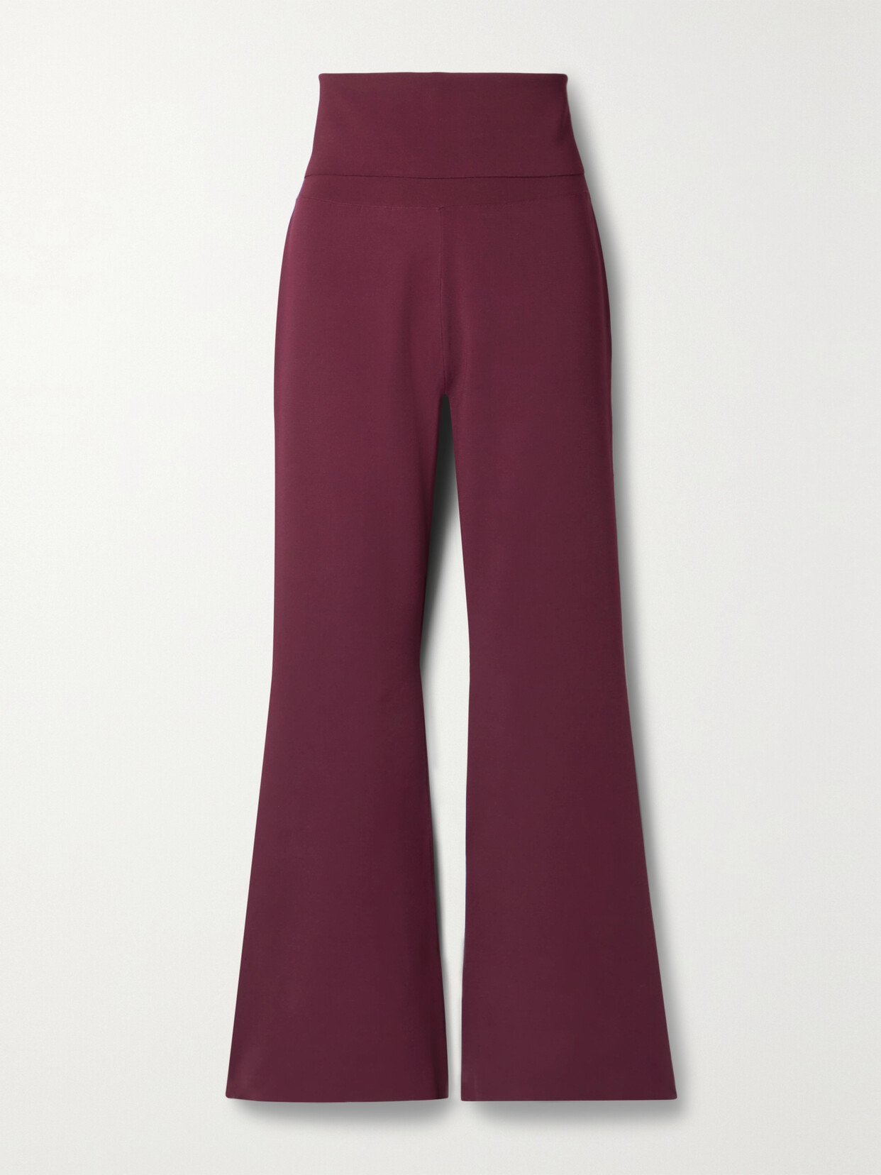 Stella McCartney Layered Stretch-knit Flared Pants - Burgundy