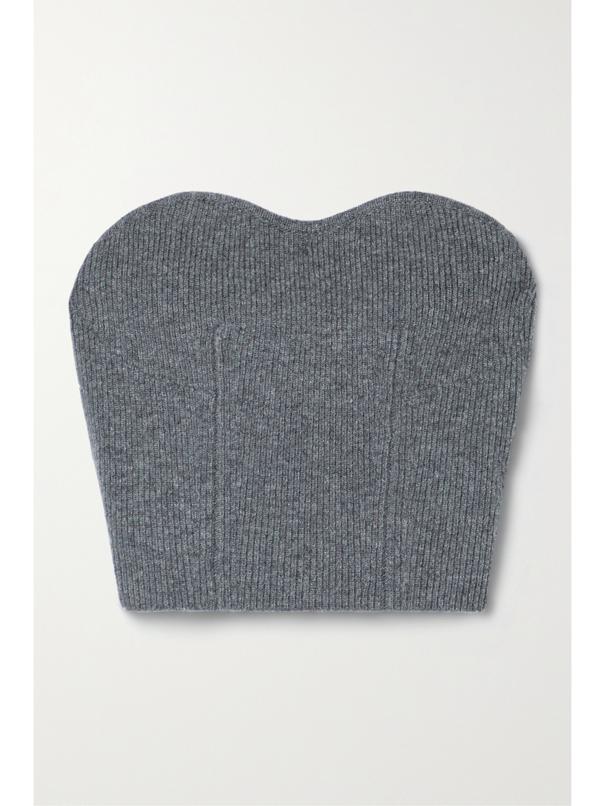 Stella McCartney Strapless Cropped Ribbed Wool-blend Bustier Top