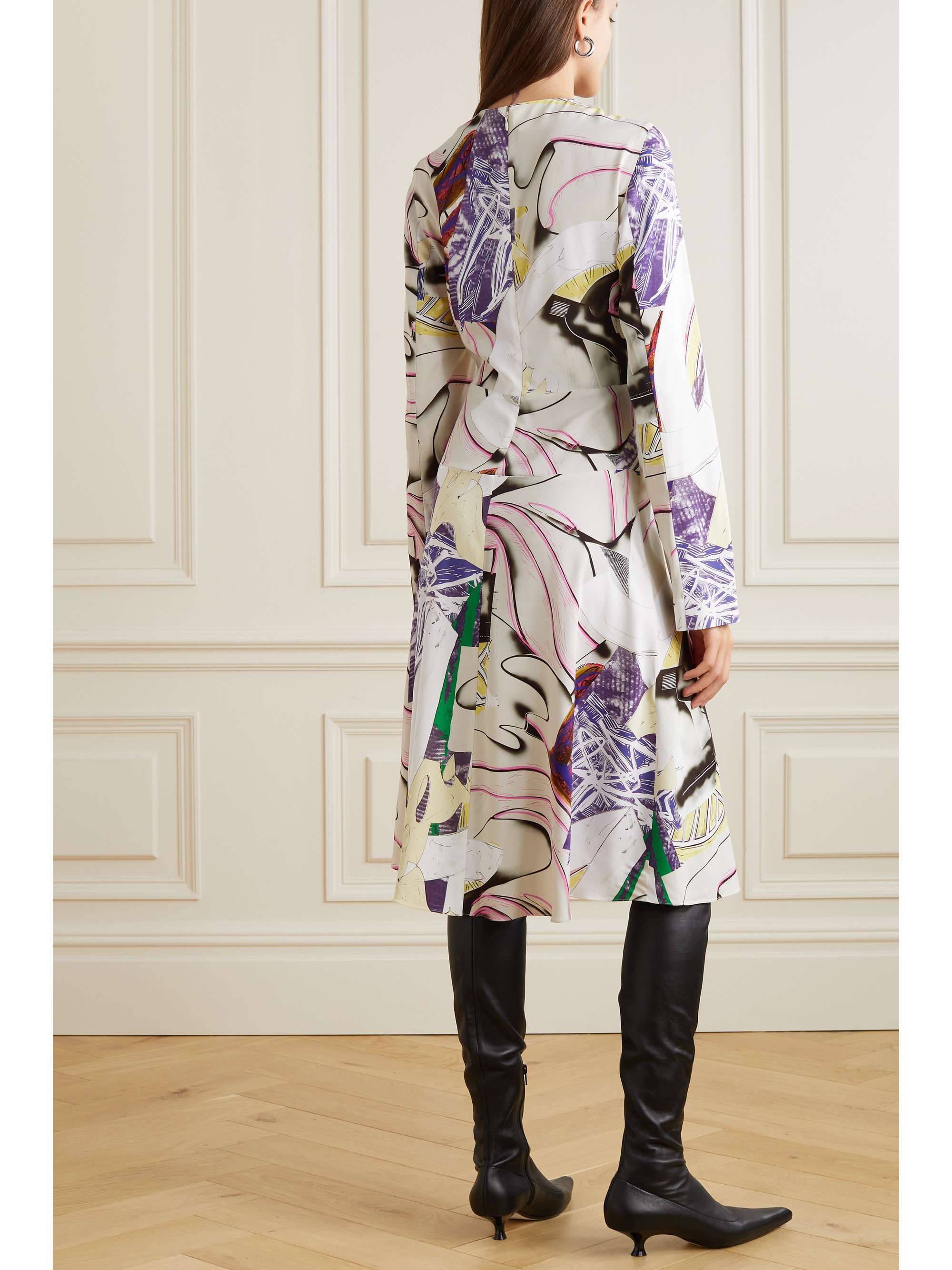 STELLA MCCARTNEY Printed satin midi dress
