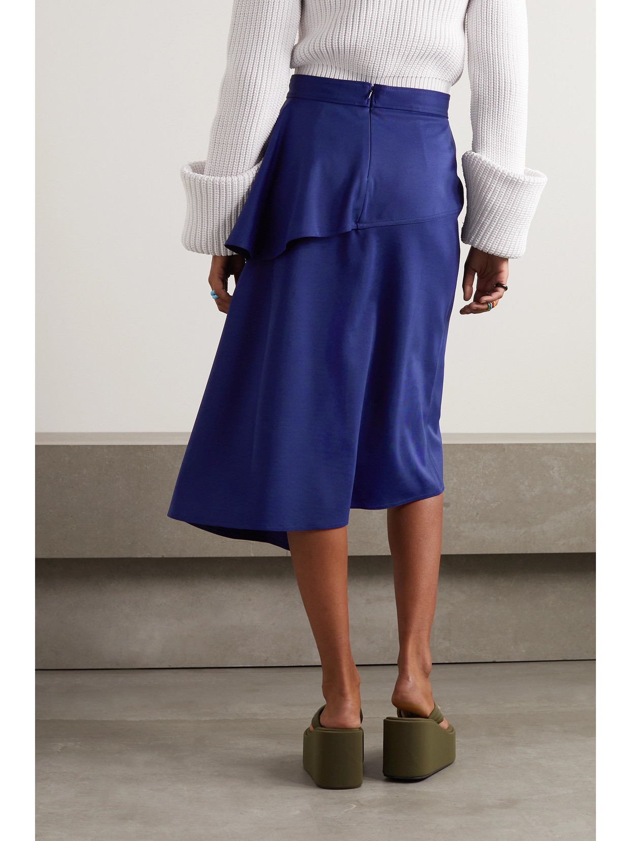 Layered Asymmetric Stretch-Jersey Skirt