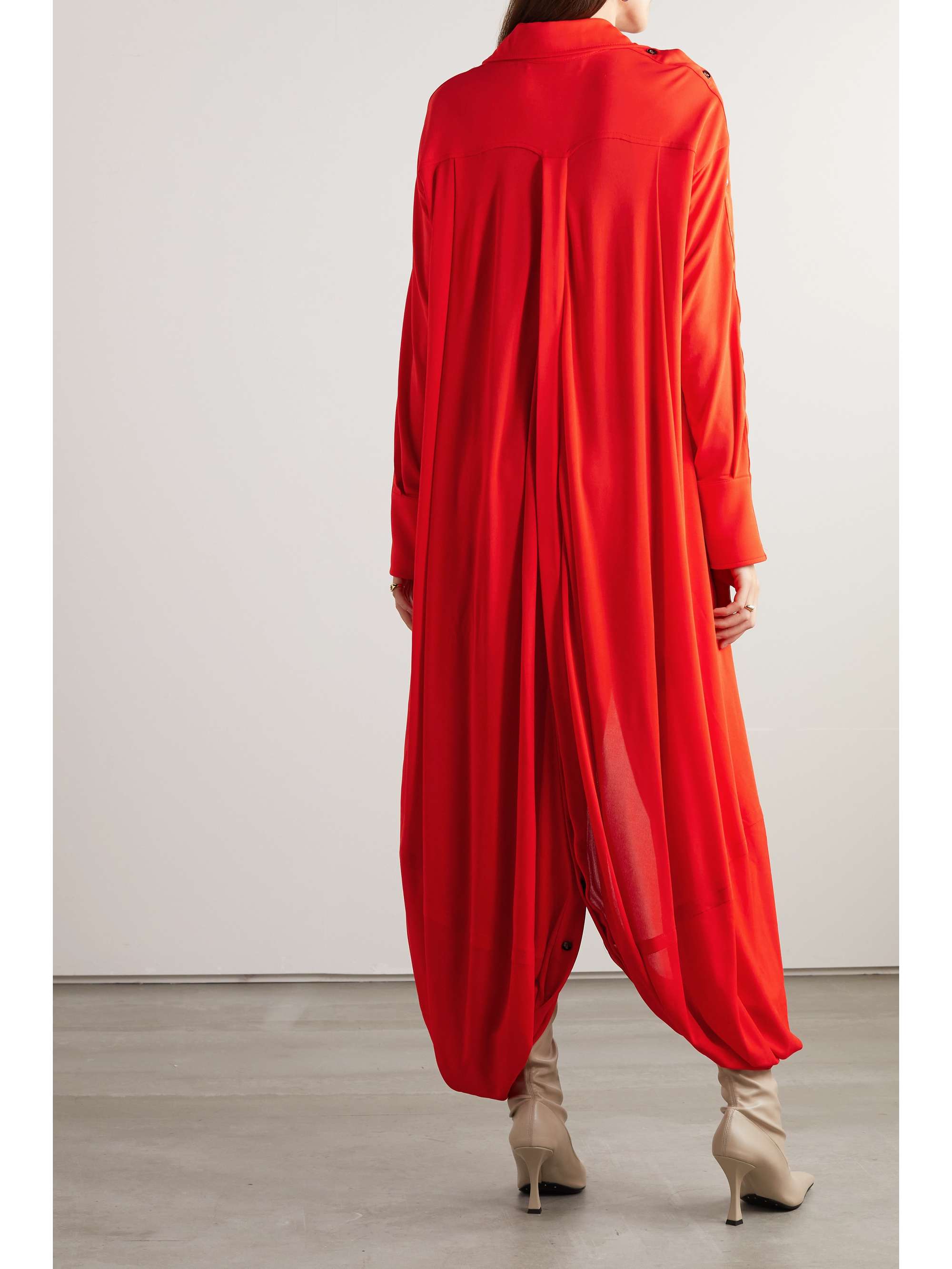 PROENZA SCHOULER Belted jersey-crepe maxi shirt dress