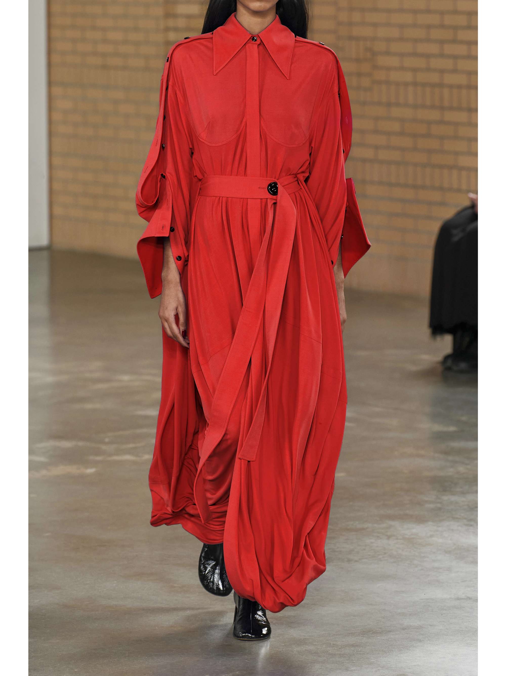PROENZA SCHOULER Belted jersey-crepe maxi shirt dress