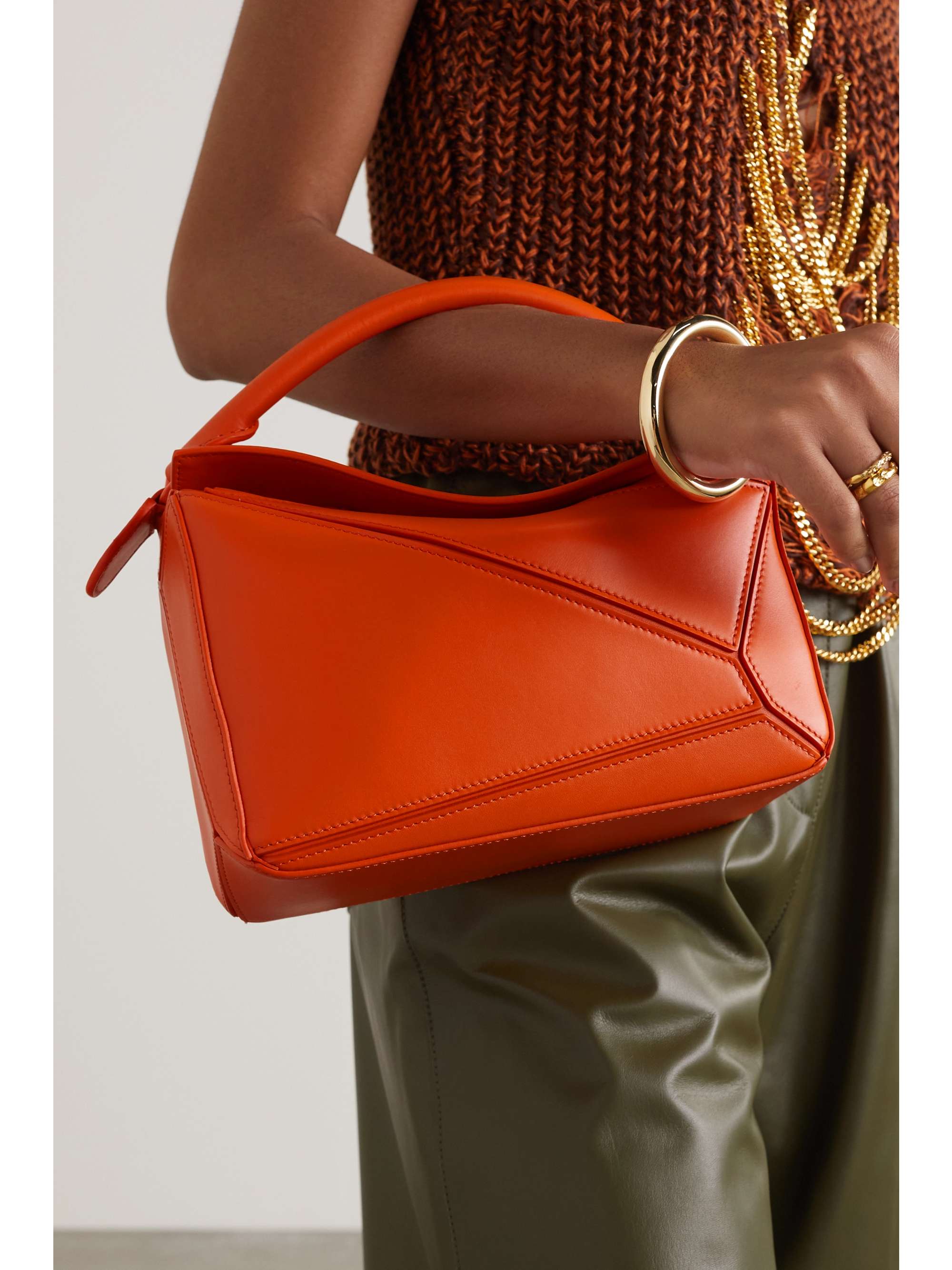 Puzzle small leather shoulder bag