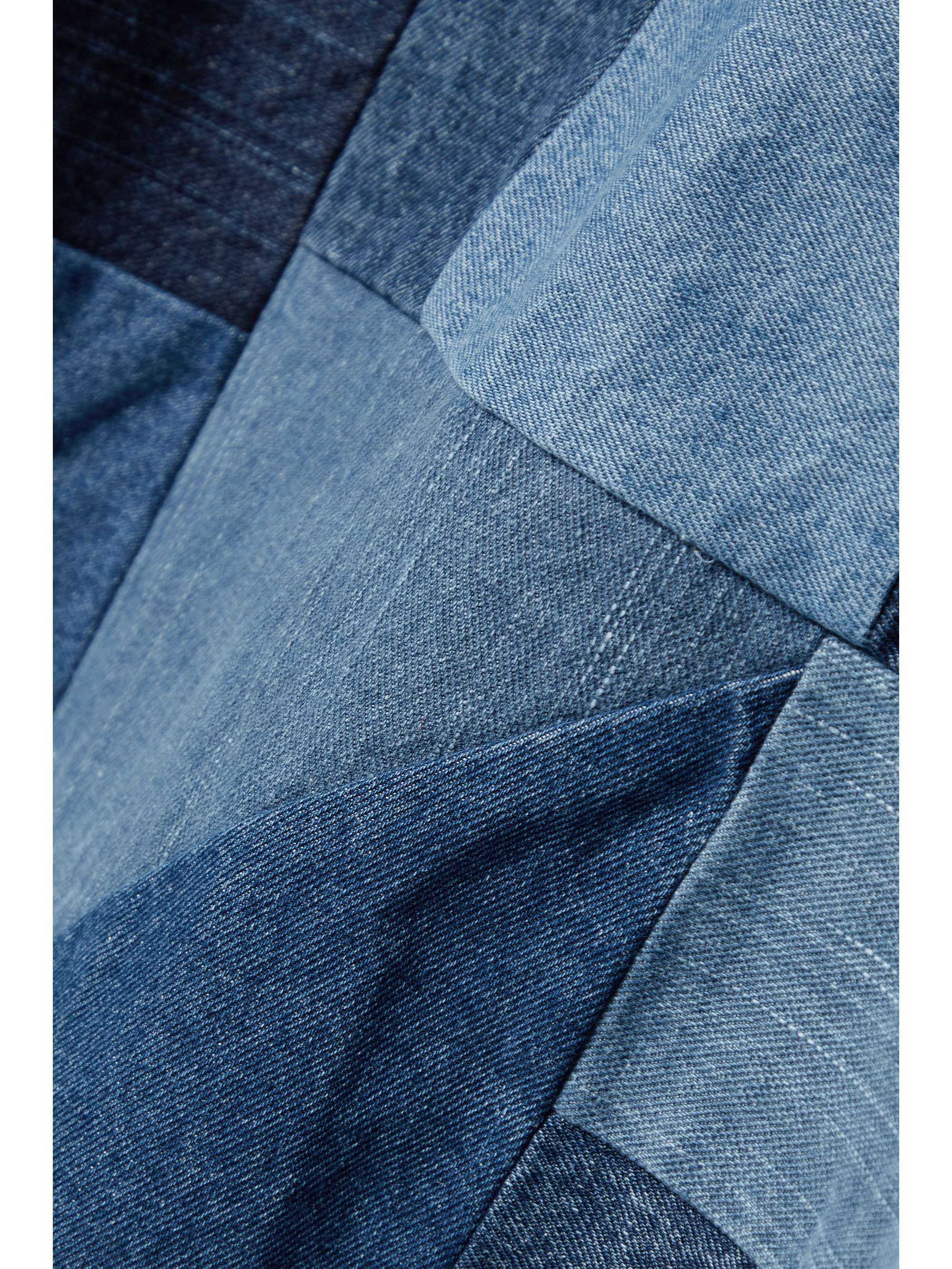 SEA Diego patchwork denim midi skirt