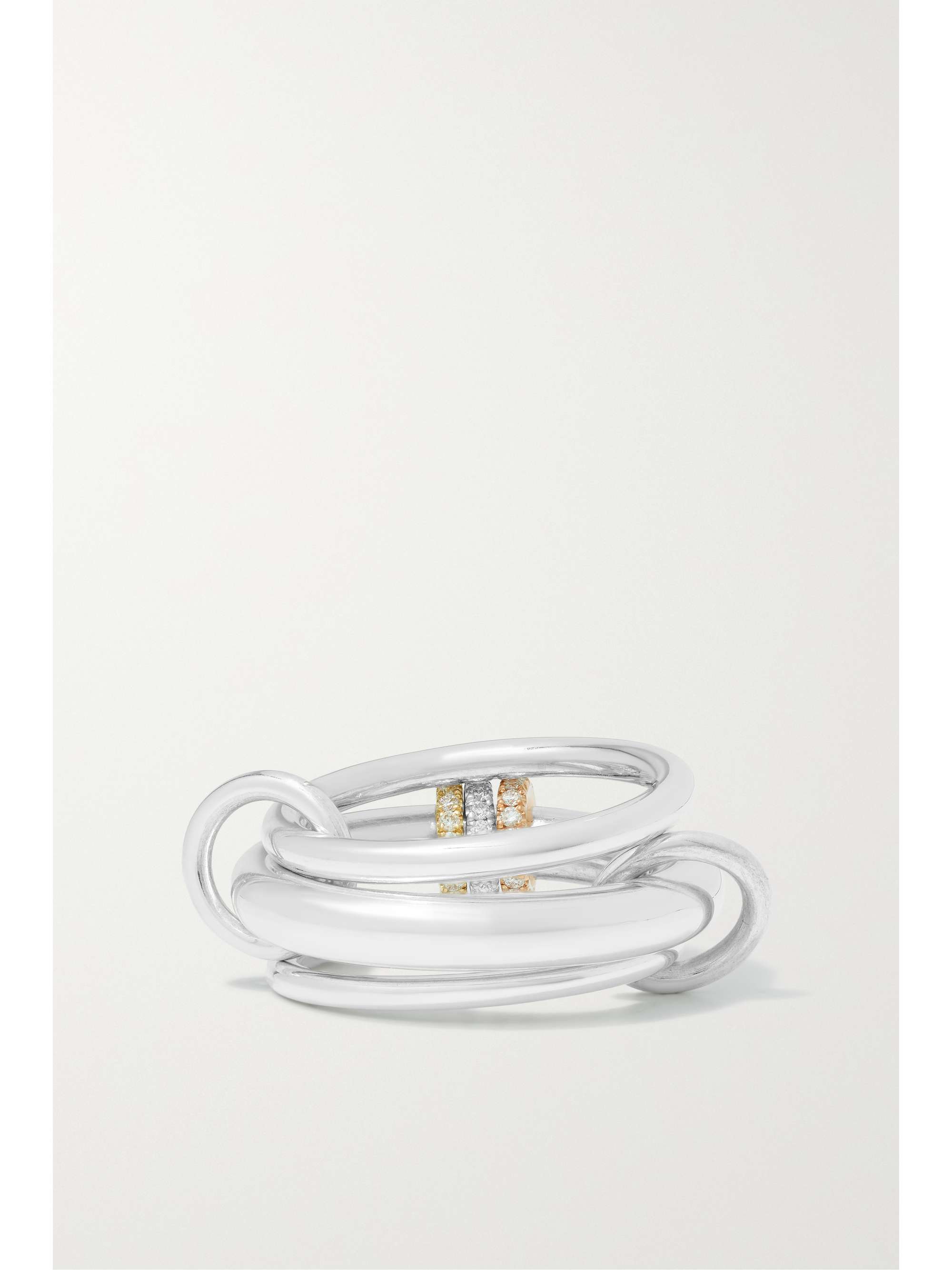 SPINELLI KILCOLLIN Bague en or blanc, jaune et rose 18 carats (750/1000) et diamants Gemini