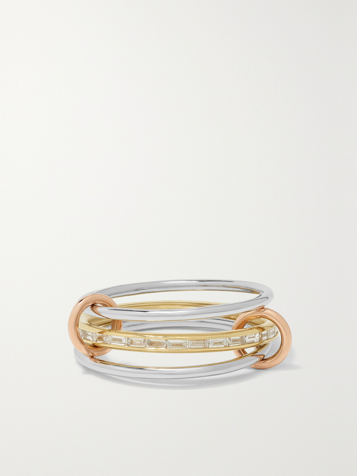 Spinelli Kilcollin Rhea Set Of Three 18-karat Yellow, White And Rose Gold Diamond Rings - 7