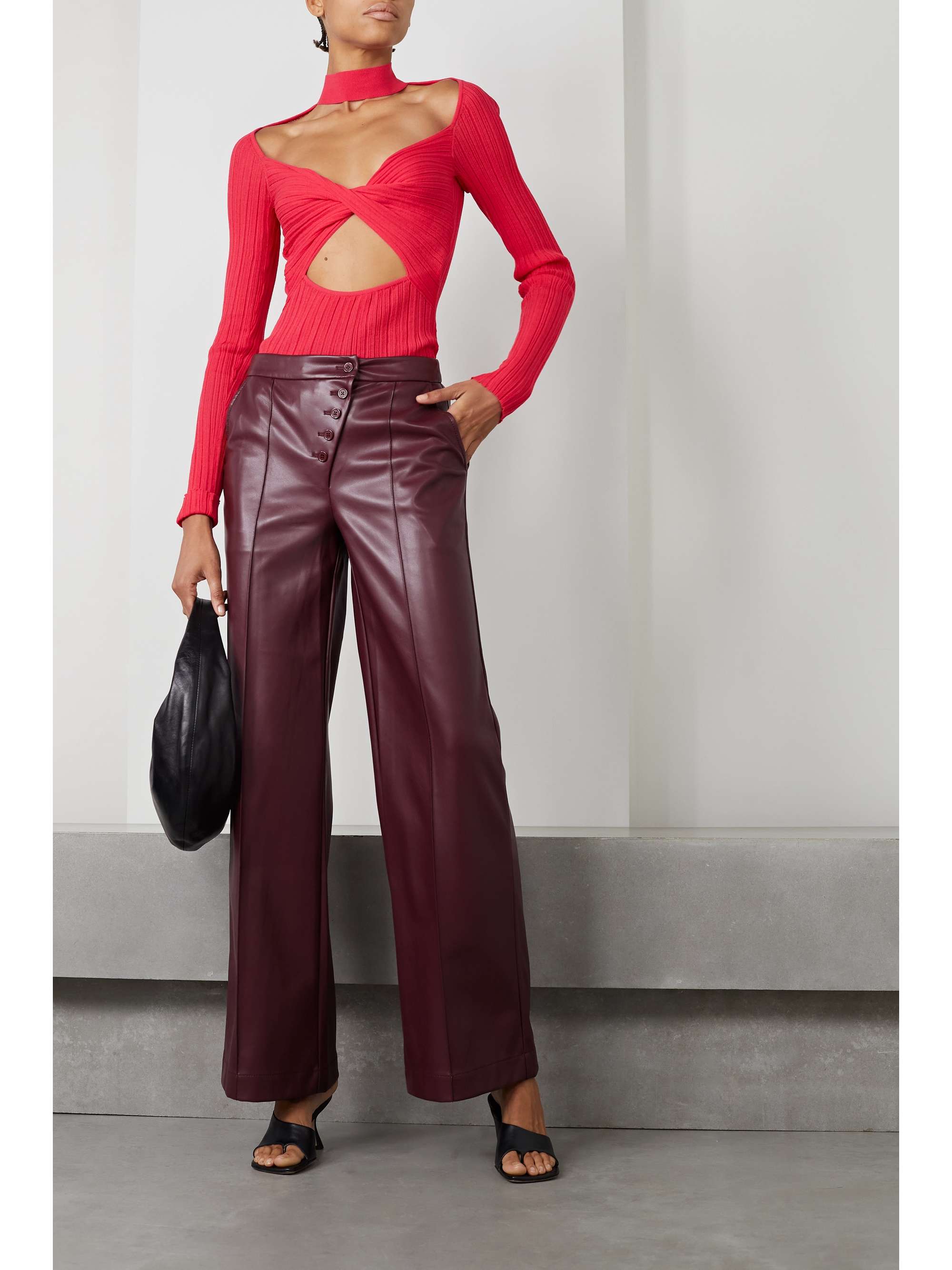 SIMKHAI Lynda vegan leather wide-leg pants | NET-A-PORTER