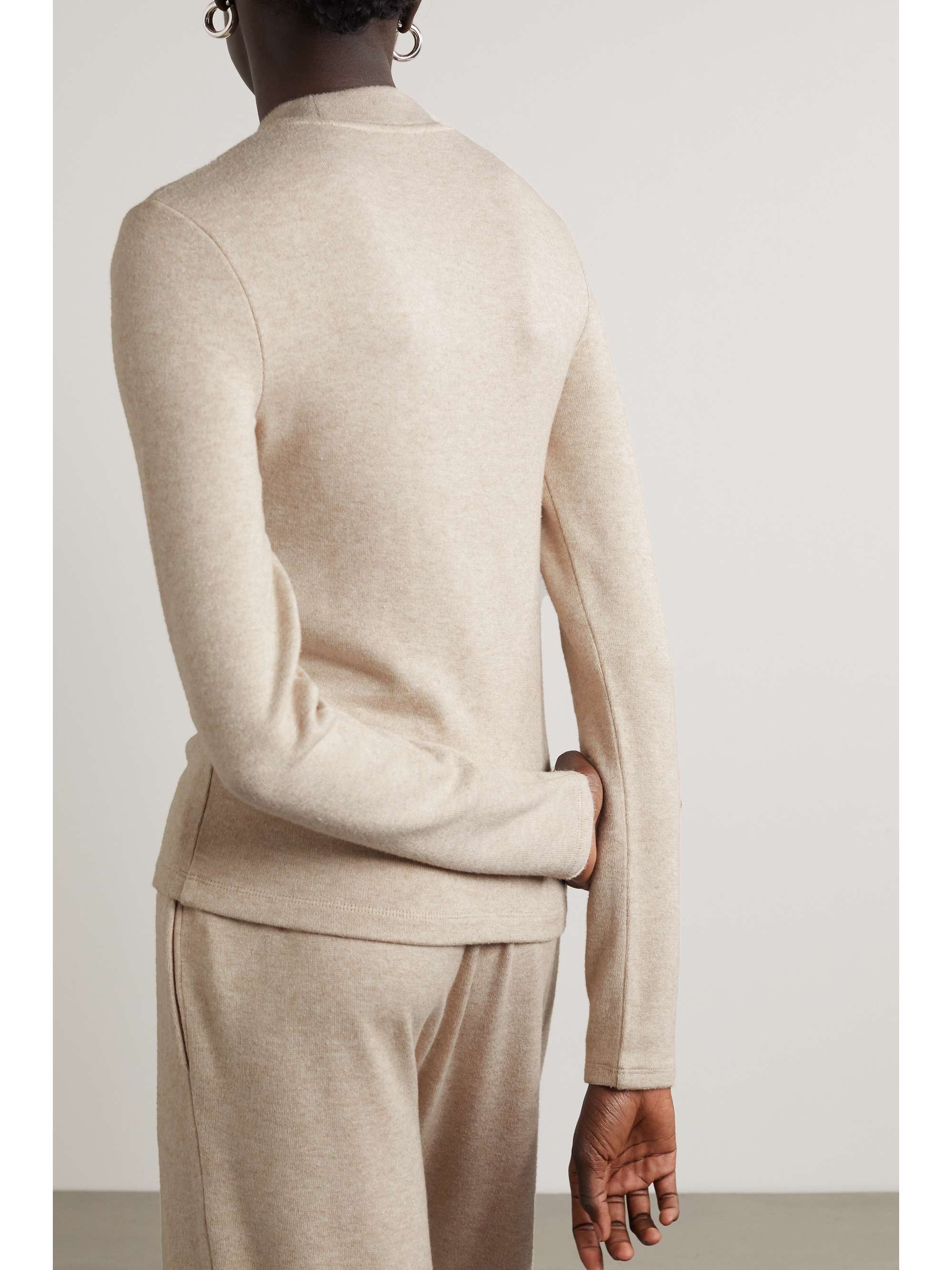 VINCE Stretch-jersey half-zip top